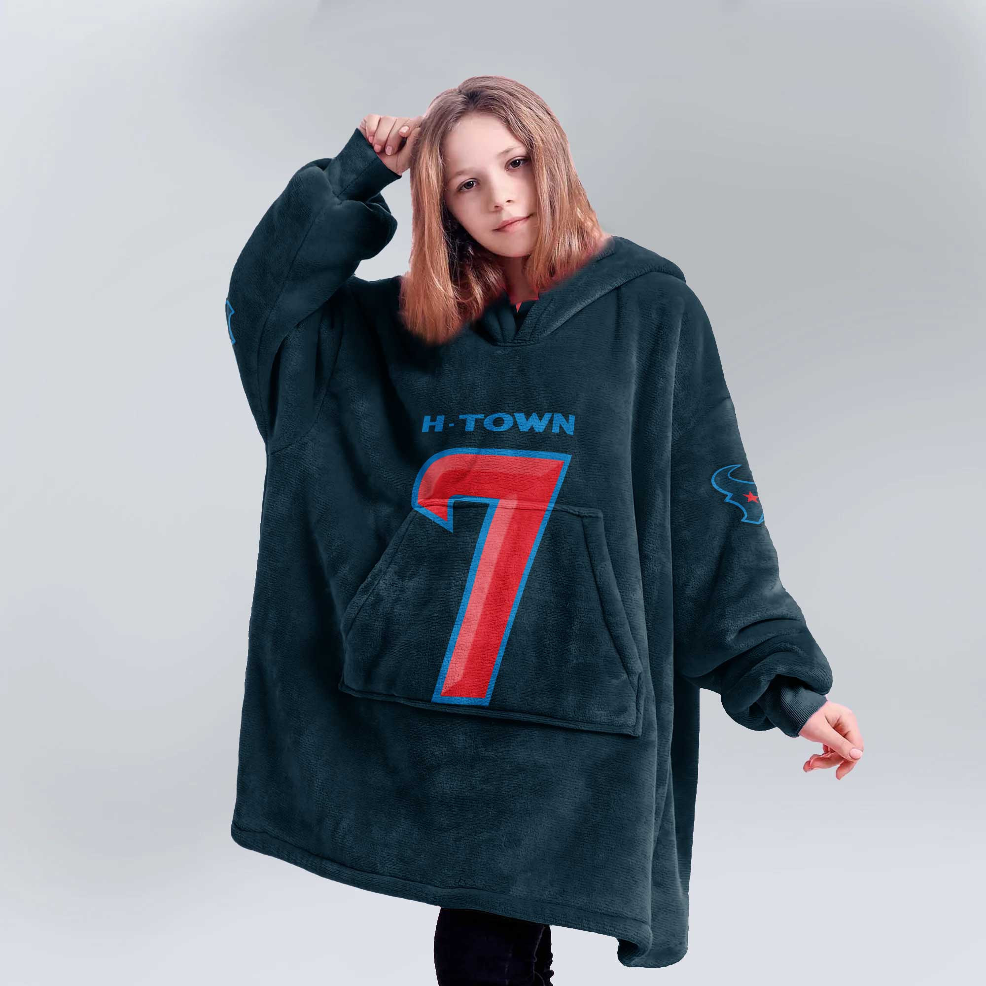 Adult C.S 7 Houston Football Unisex Blanket Hoodie