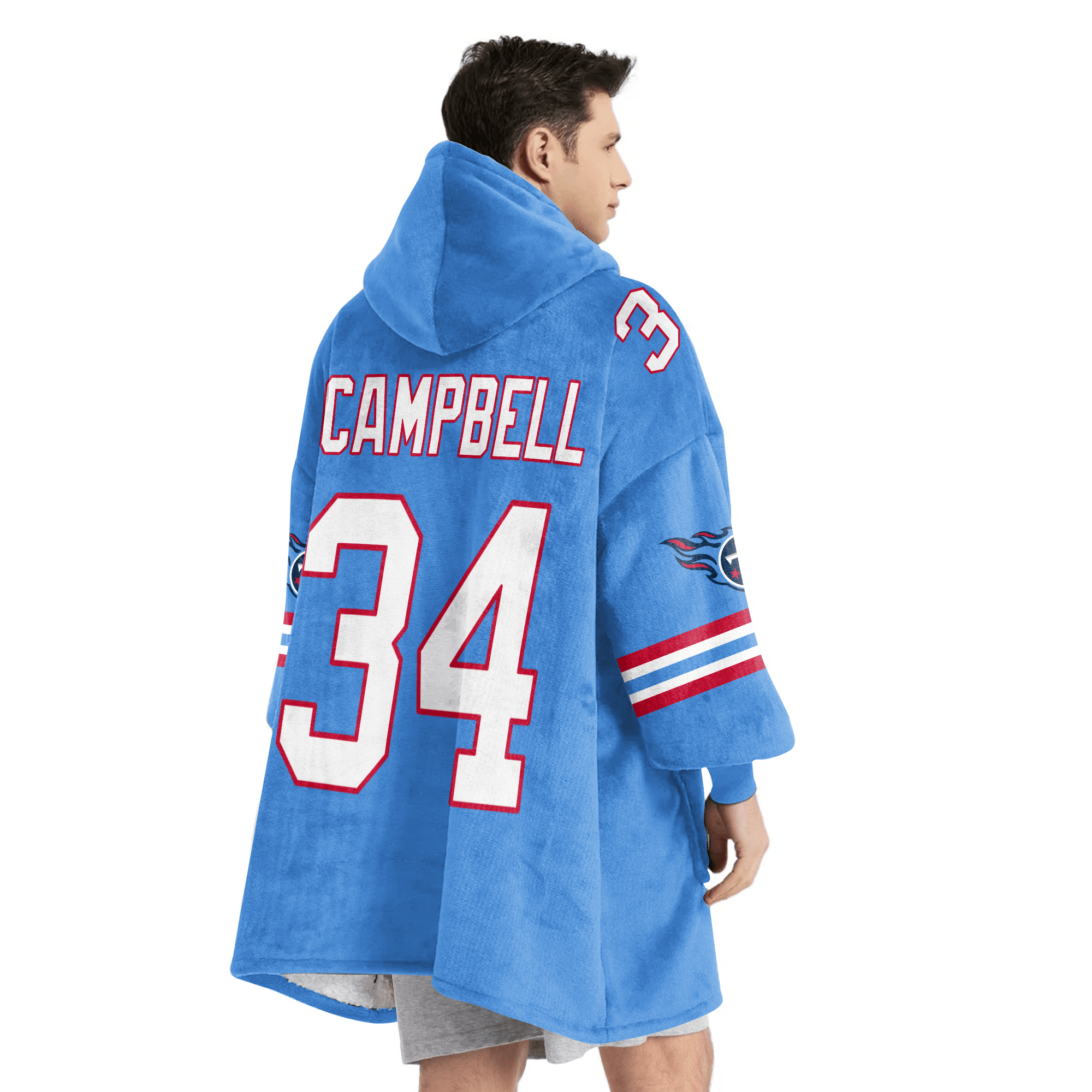 Adult E.C 34 Tennessee Football Unisex Blanket Hoodie