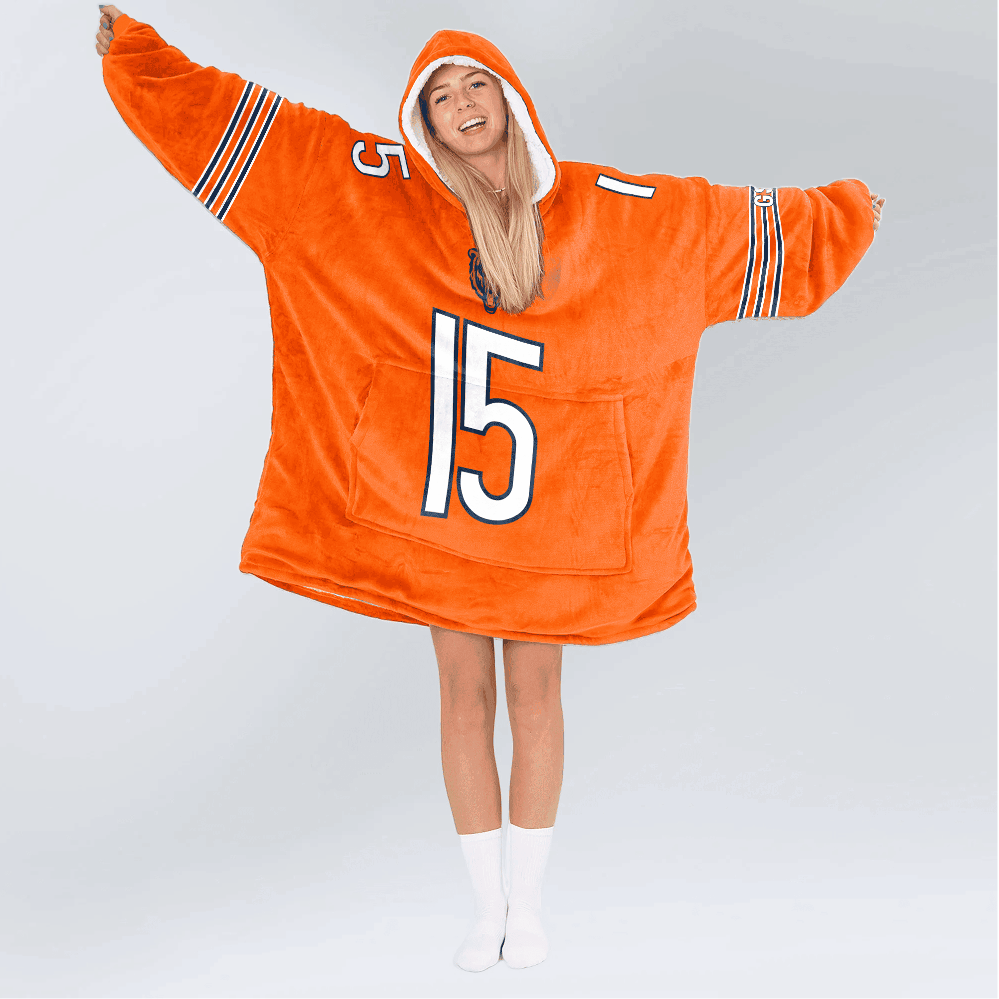 Adult 15 Chicago Football Unisex Blanket Hoodie