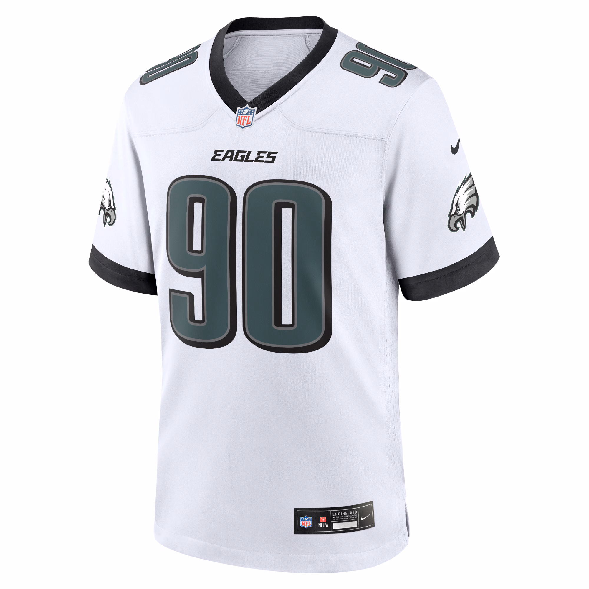 Davis Philadelphia Eagles White Game Jersey - White
