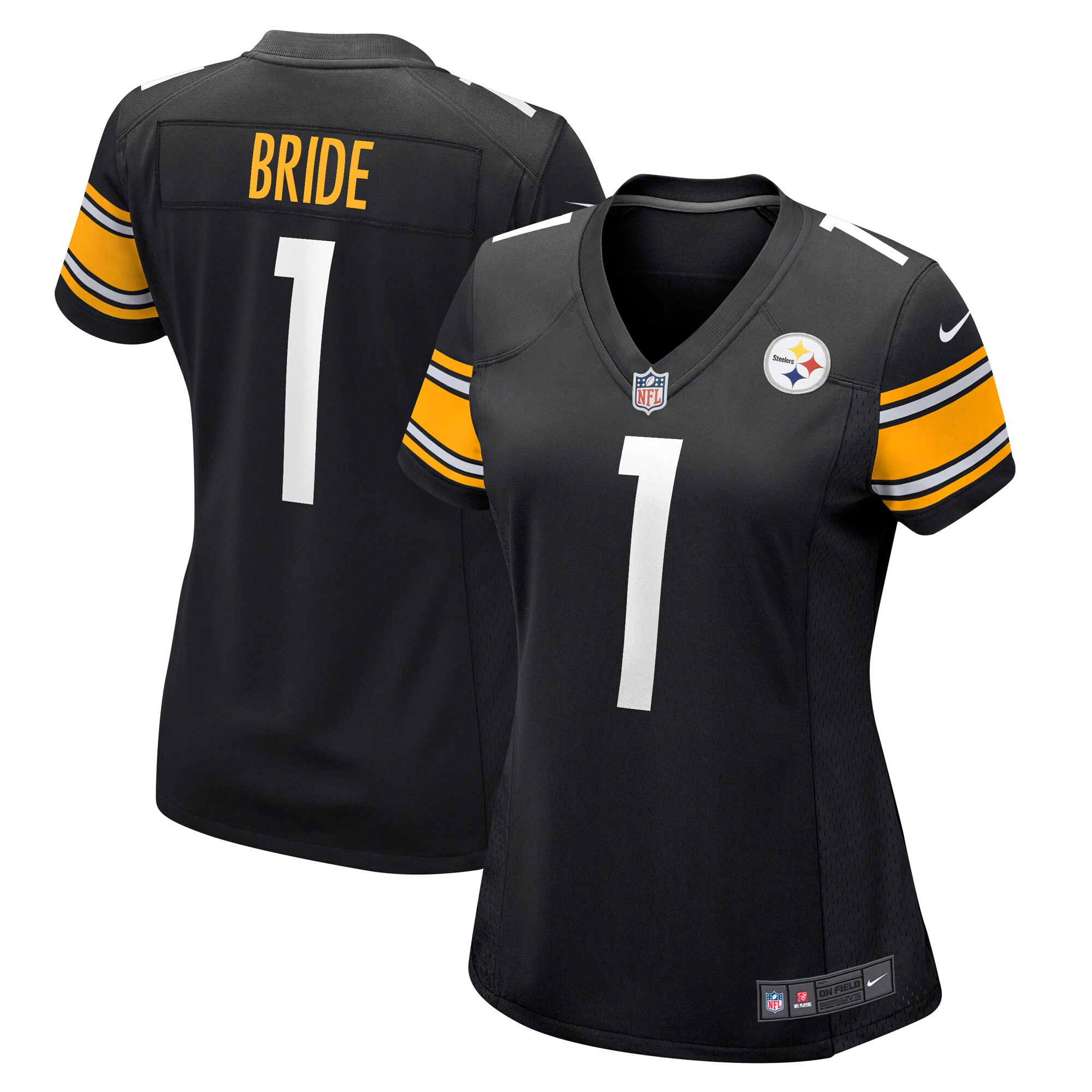 Number 1 Bride Pittsburgh Steelers Women's Game Jersey - Black