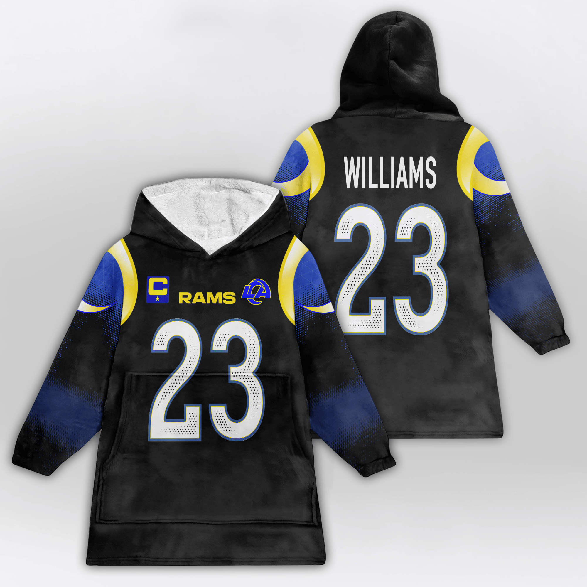 Kid K.W 23 Captain Los Angeles R Football Unisex Blanket Hoodie