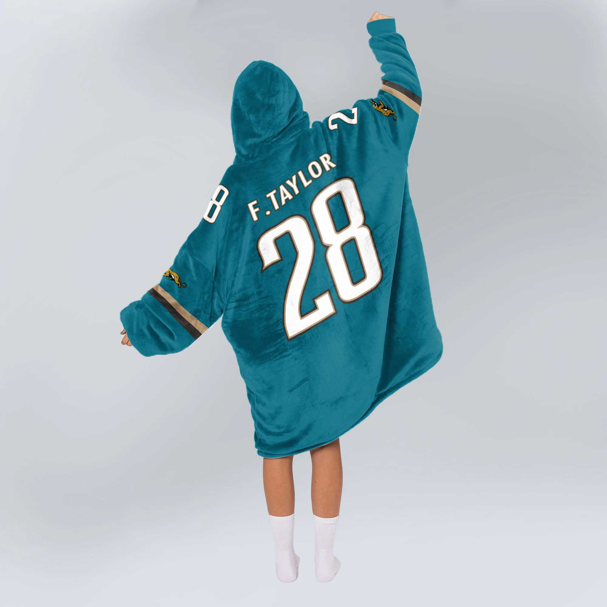 Adult 28 Jacksonville Football Unisex Blanket Hoodie