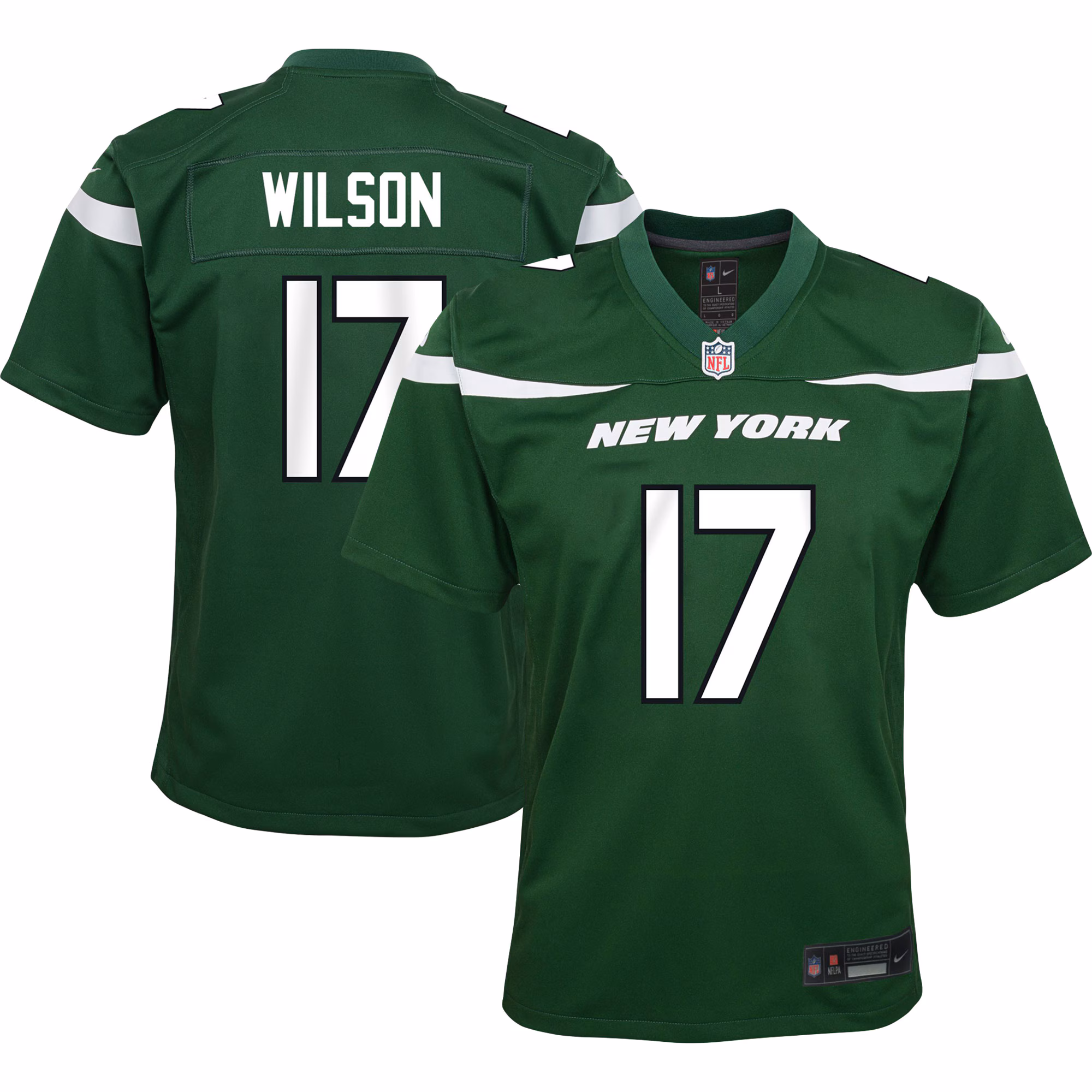 Garrett Wilson New York Jets Youth Game Jersey - Green
