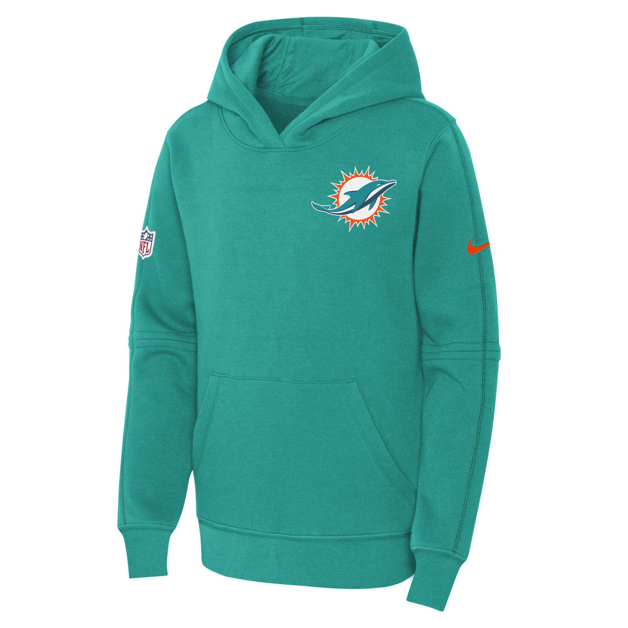 Miami Dolphins  Youth 2023 Sideline Club Fleece Pullover Hoodie - Aqua