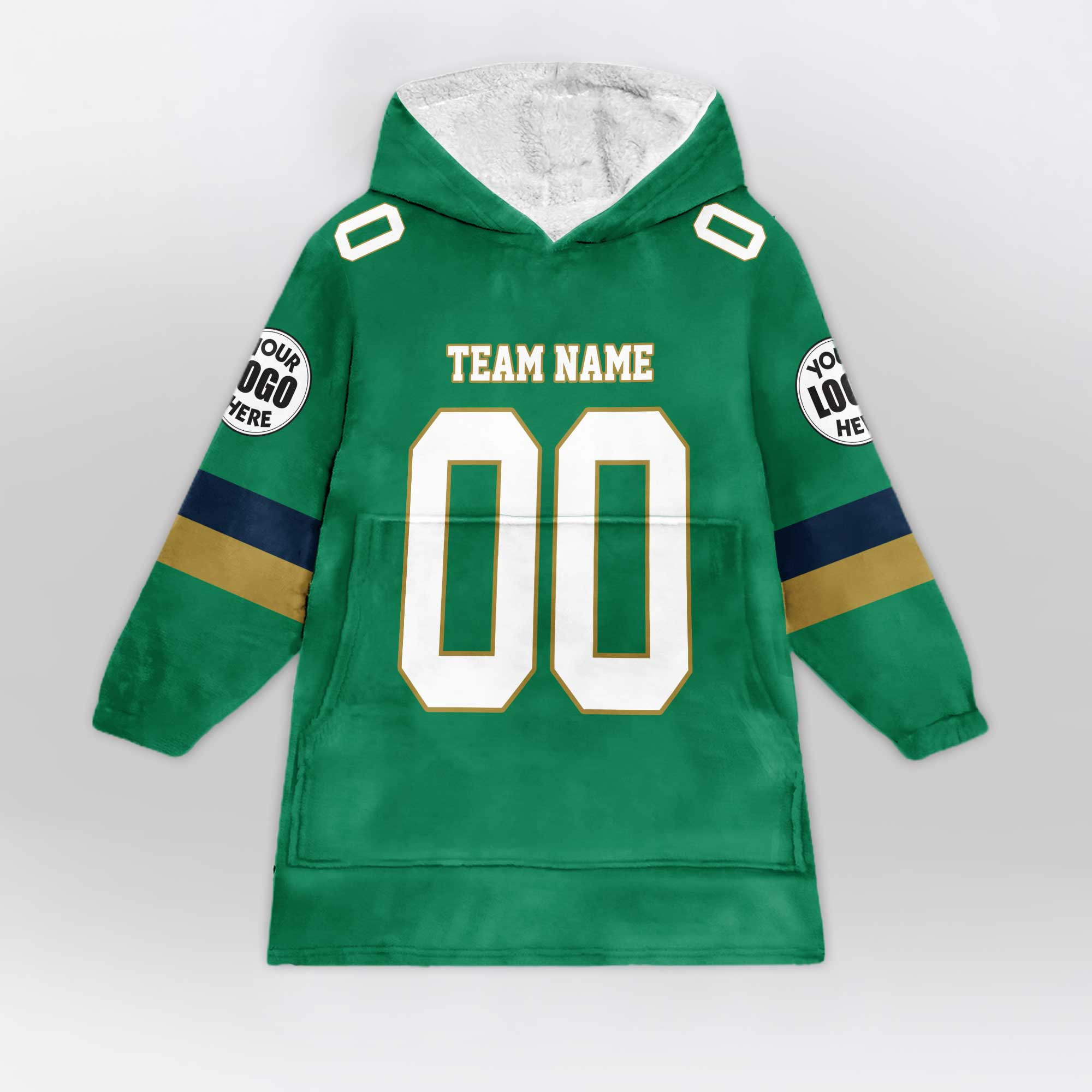 Adult Custom Blanket Hoodie Notre Dame Inspired Color