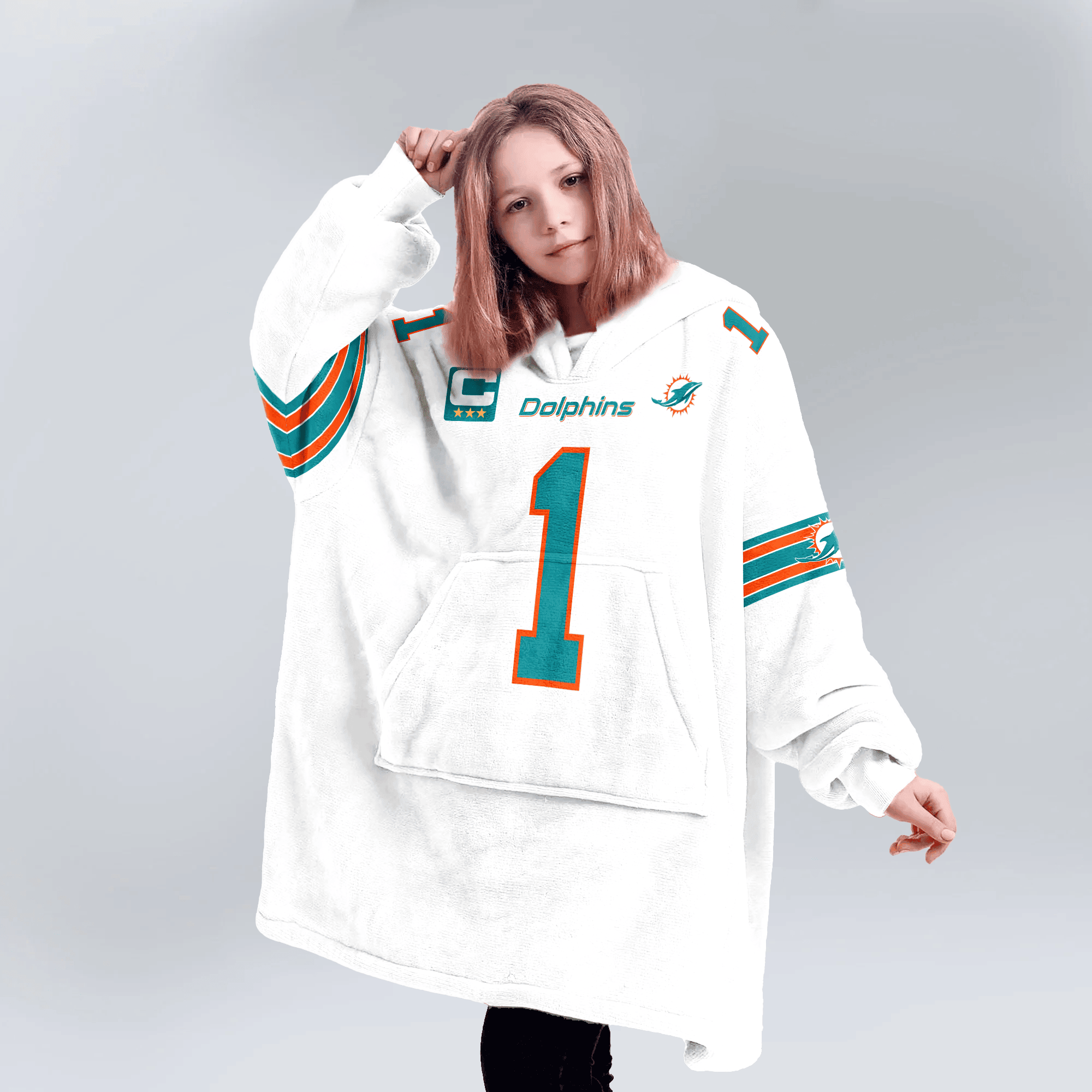 Kid 1 Miami Football Unisex Blanket Hoodie