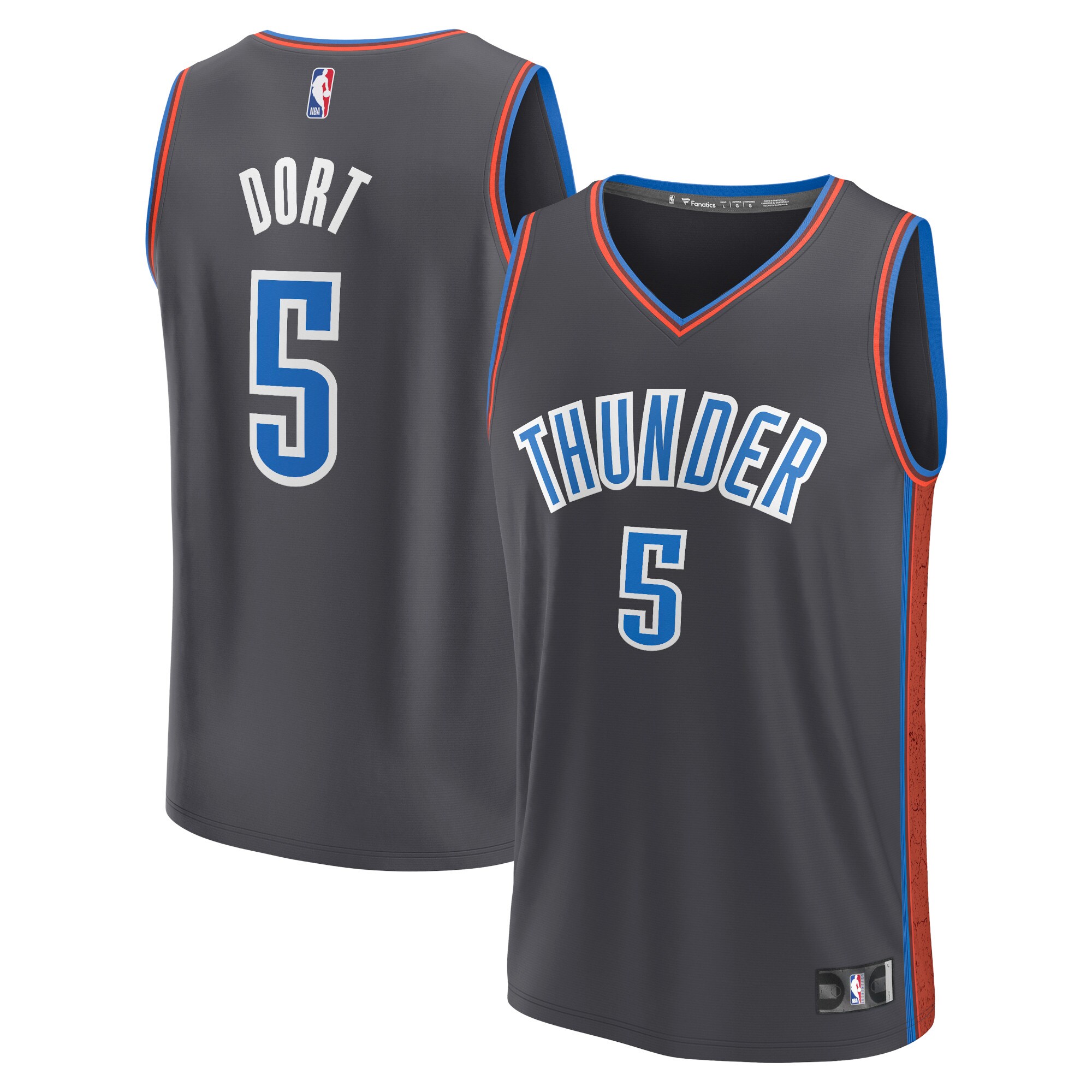 Luguentz Dort Oklahoma City Thunder  2022/23 Fastbreak Jersey - City Edition - Anthracite
