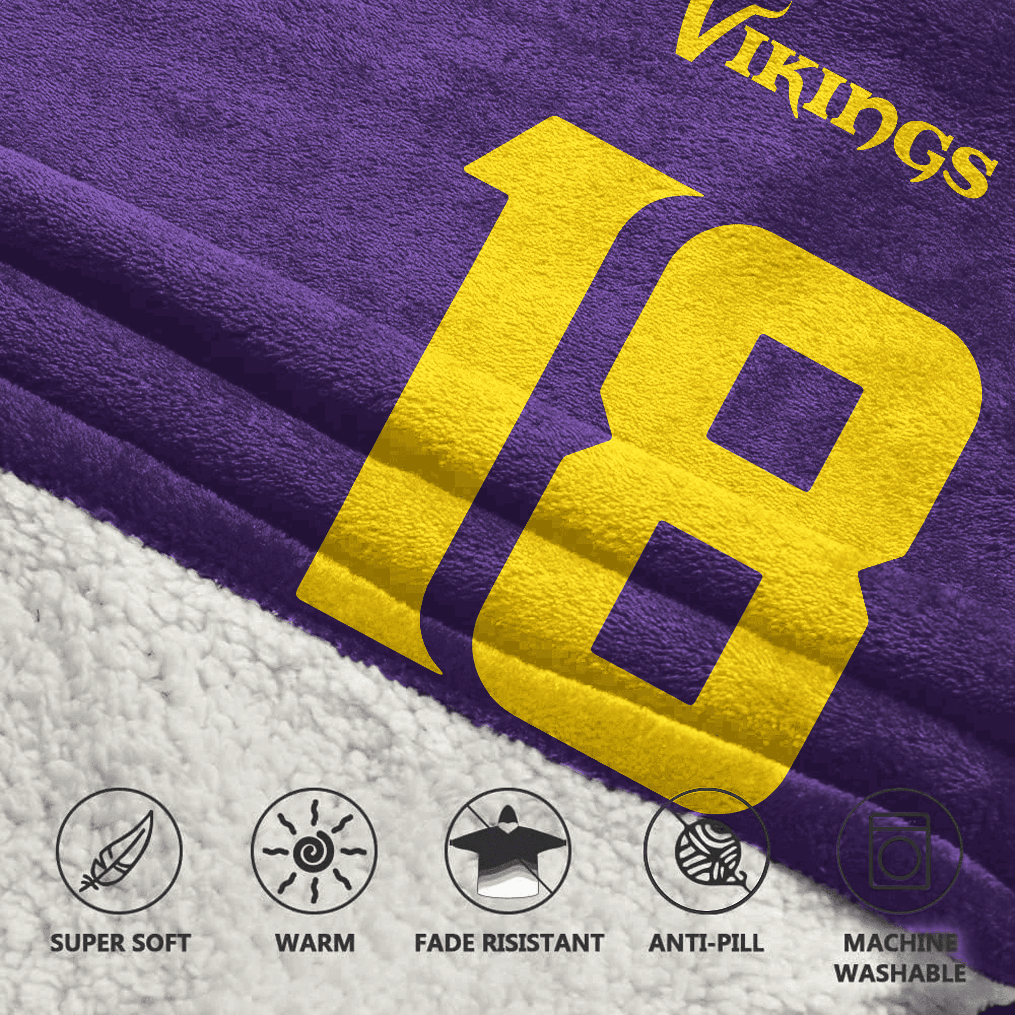 Adult 18 Minnesota Football Unisex Blanket Hoodie
