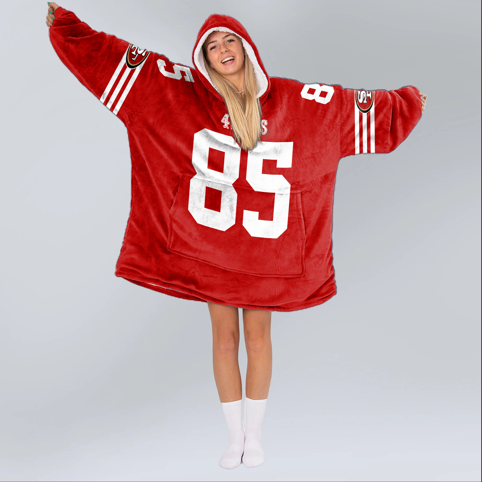 Adult 85 San Francisco 49ers Football Unisex Blanket Hoodie