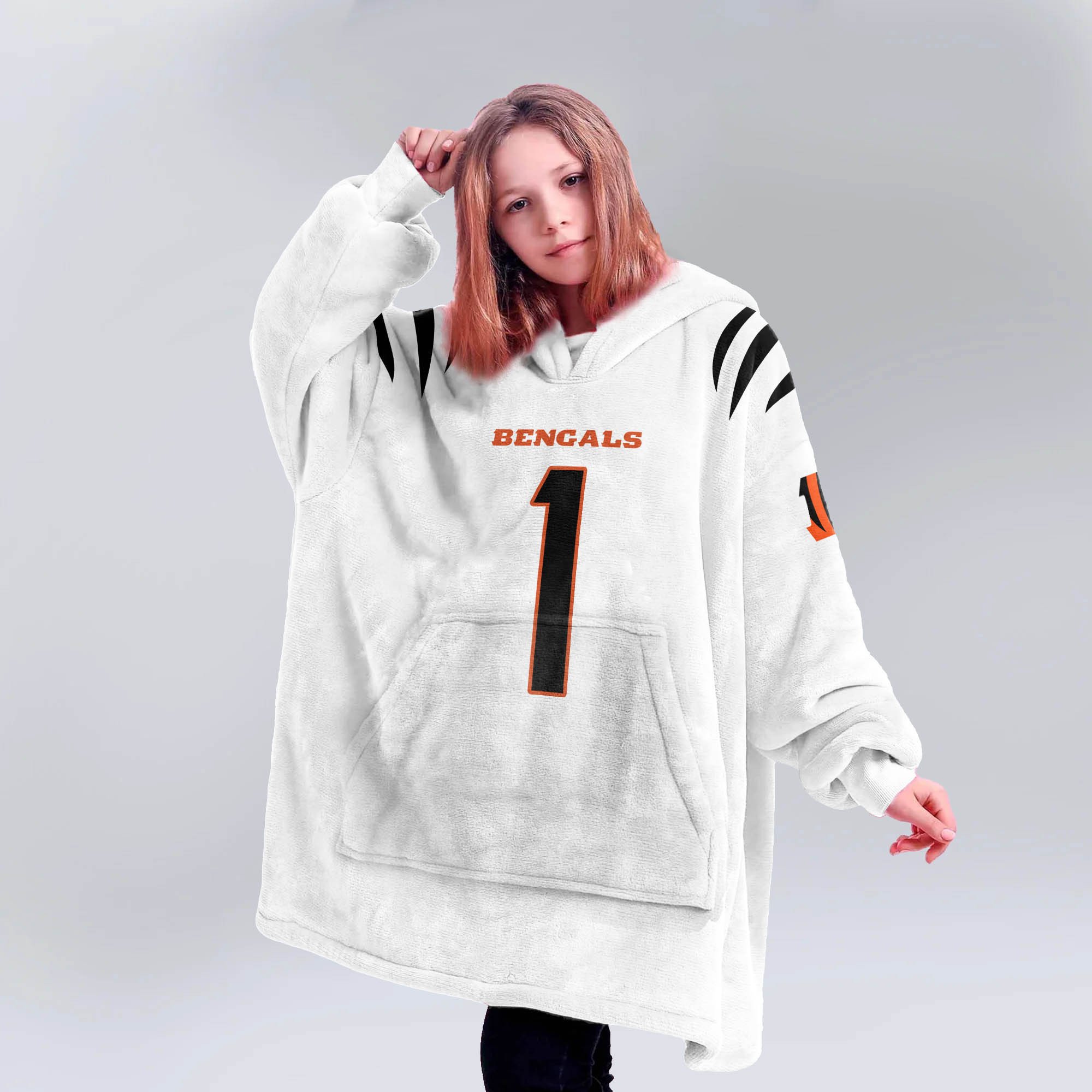 Adult 1 Cincinnati Football Unisex Blanket Hoodie