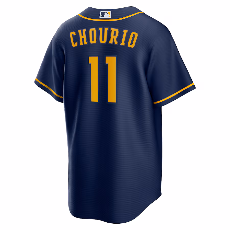 Men's Milwaukee Brewers #11 Jackson Chourio Navy Alternate 2 Replica Jersey