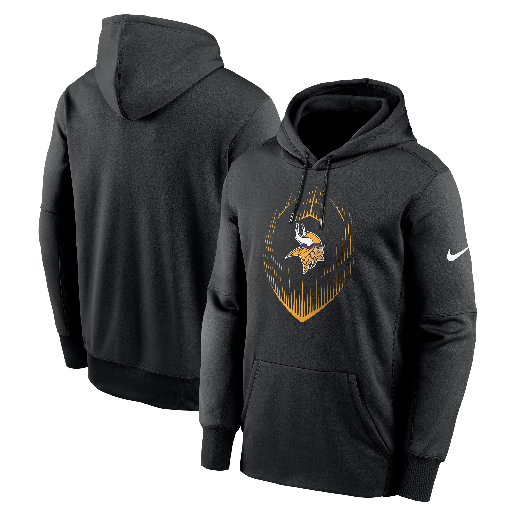 Minnesota Vikings Icon Performance Pullover Hoodie - Black