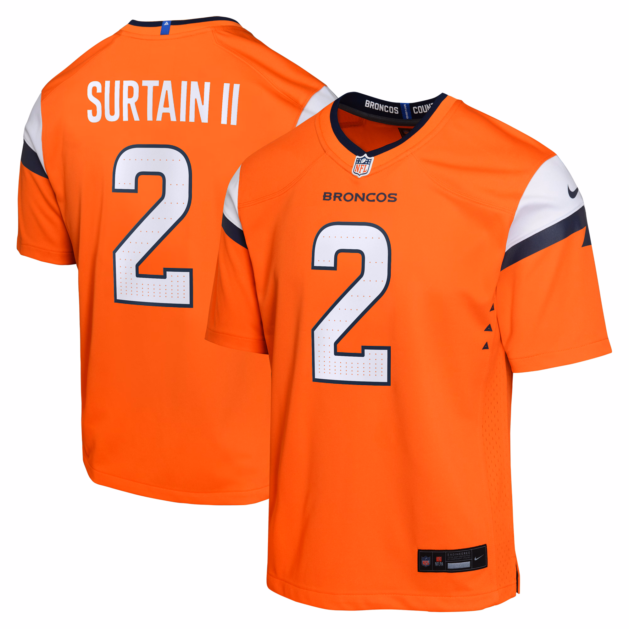 Patrick Surtain II Denver Broncos Youth Mile High Collection Game Jersey - Navy
