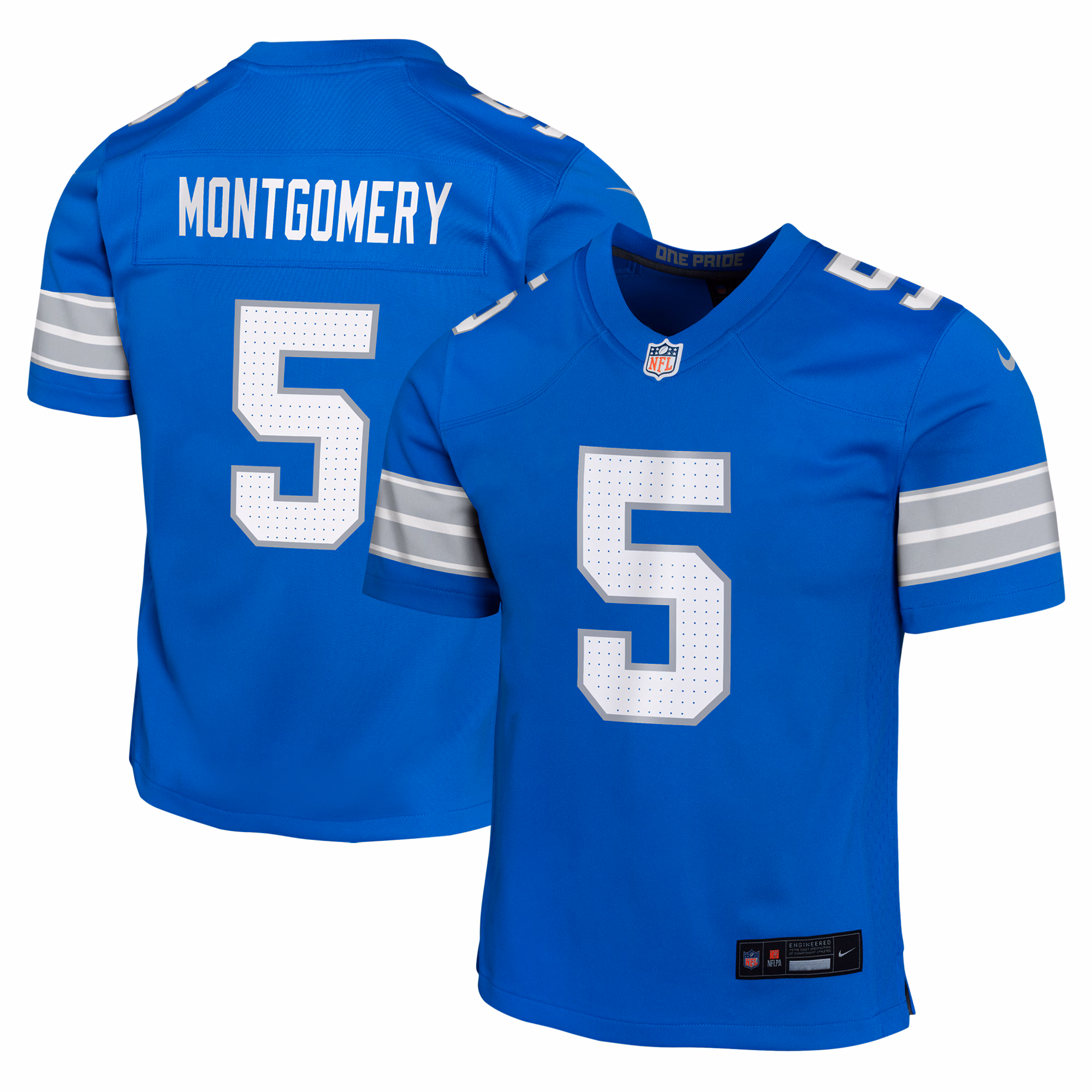 David Montgomery Detroit Lions Youth Alternate Player Game Jersey - Black