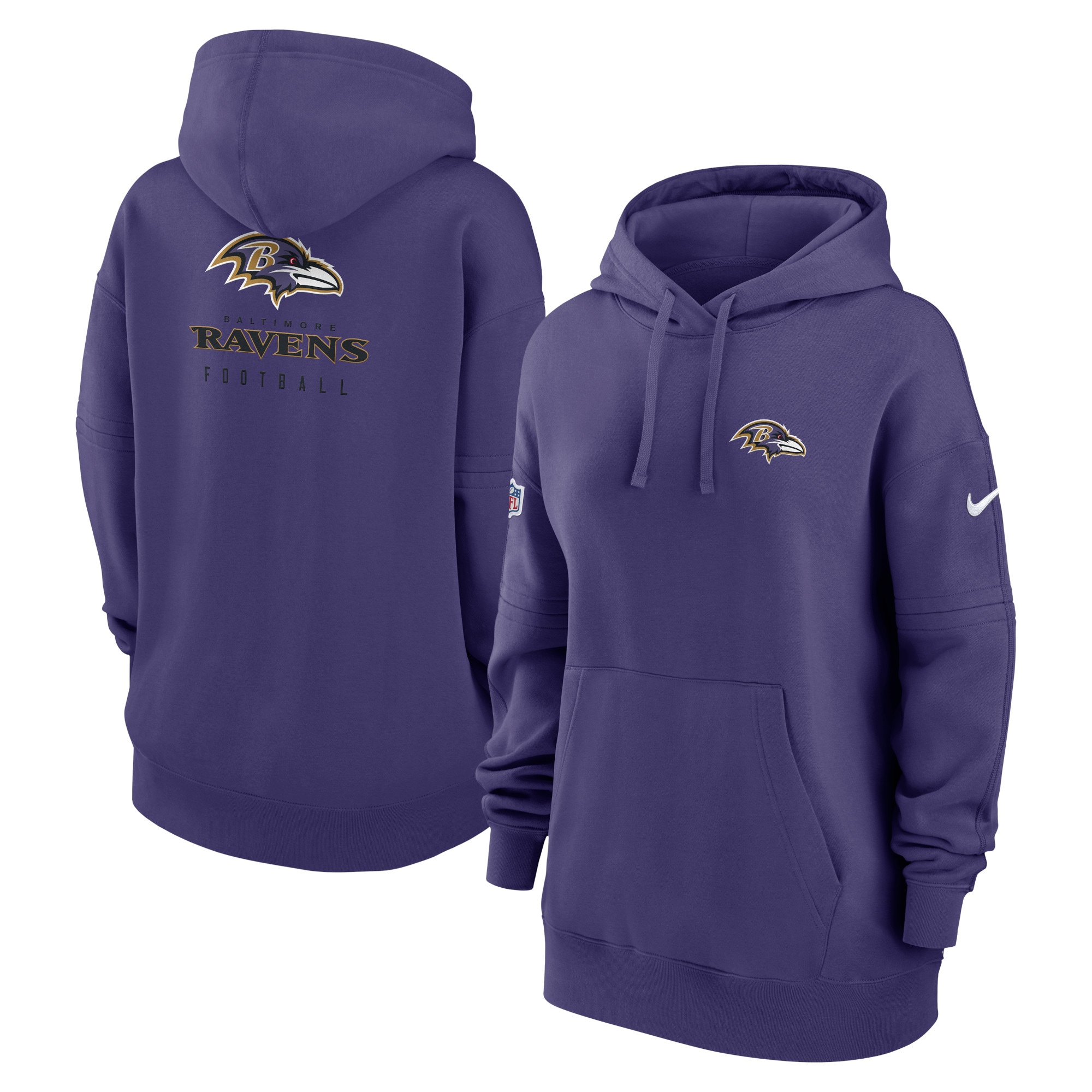 Baltimore Ravens  Women's 2023 Sideline Club Fleece Pullover Hoodie - Purple