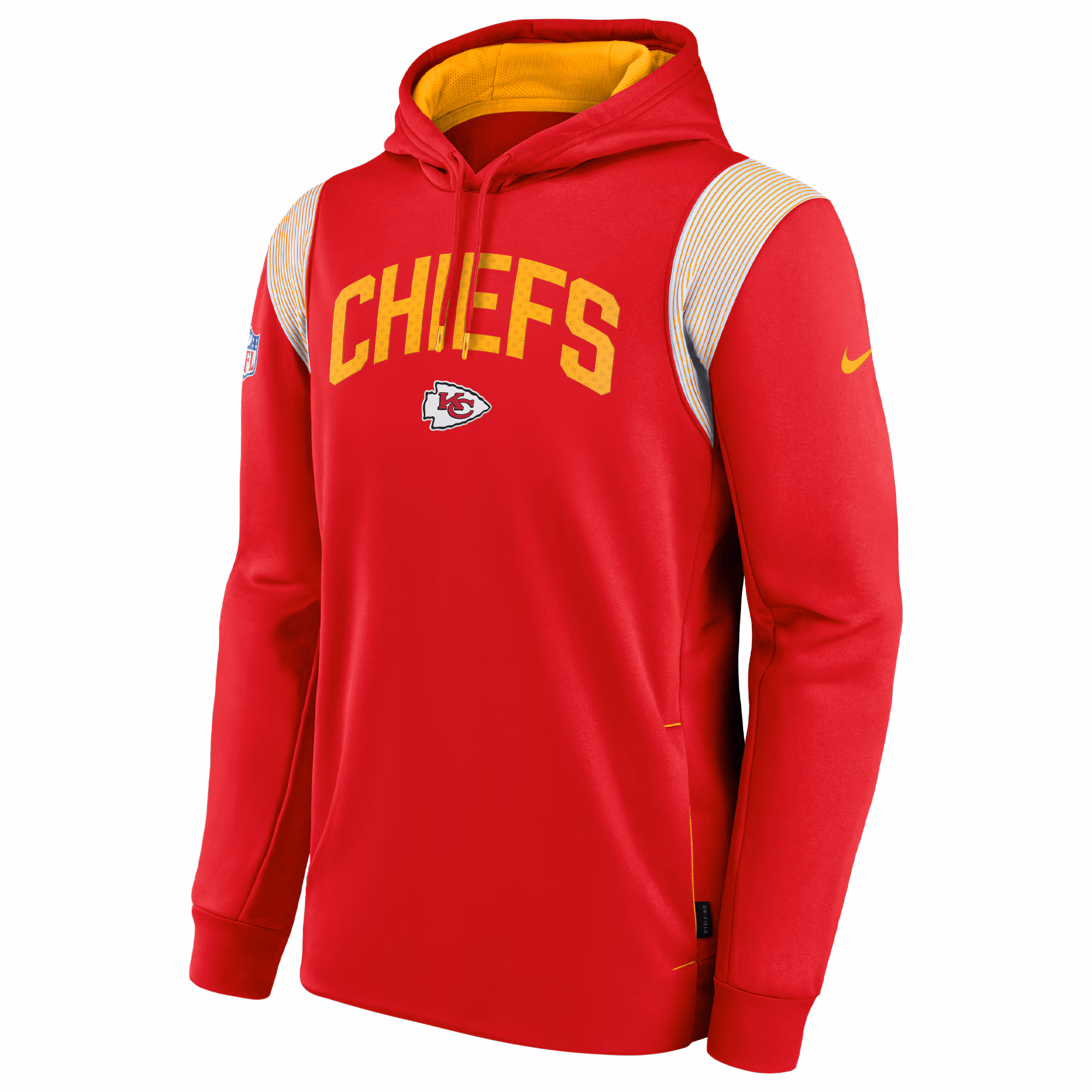 Kansas City Chiefs Sideline Athletic Stack Performance Pullover Hoodie - Red