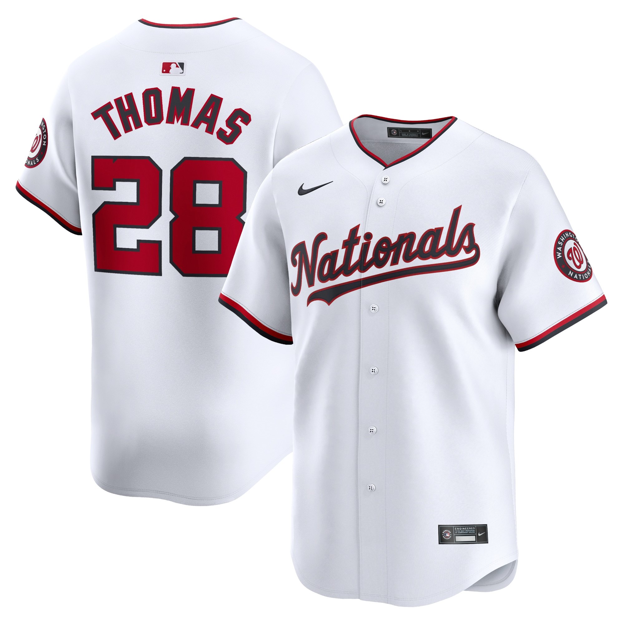 Men's Washington Nationals Lane Thomas  White Home Limited Player Jersey