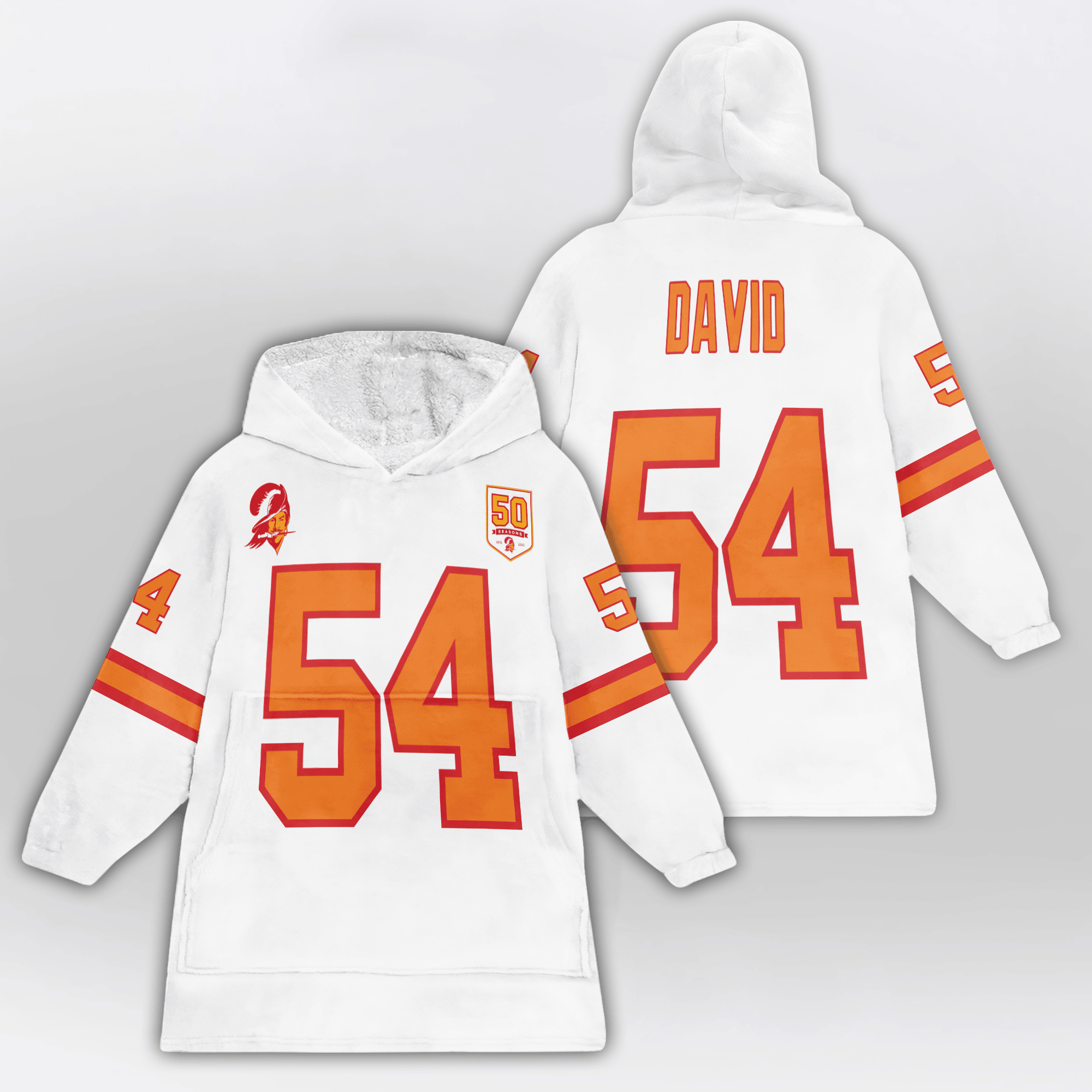 Kid L.D 54 Tampa Bay Football 50th Season Game Unisex Blanket Hoodie