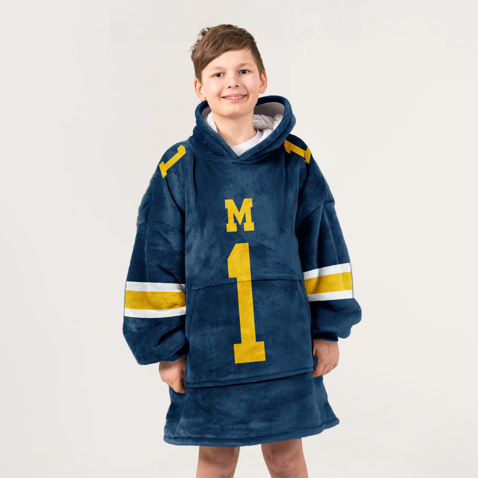 Adult #1 Michigan Football Unisex Blanket Hoodie