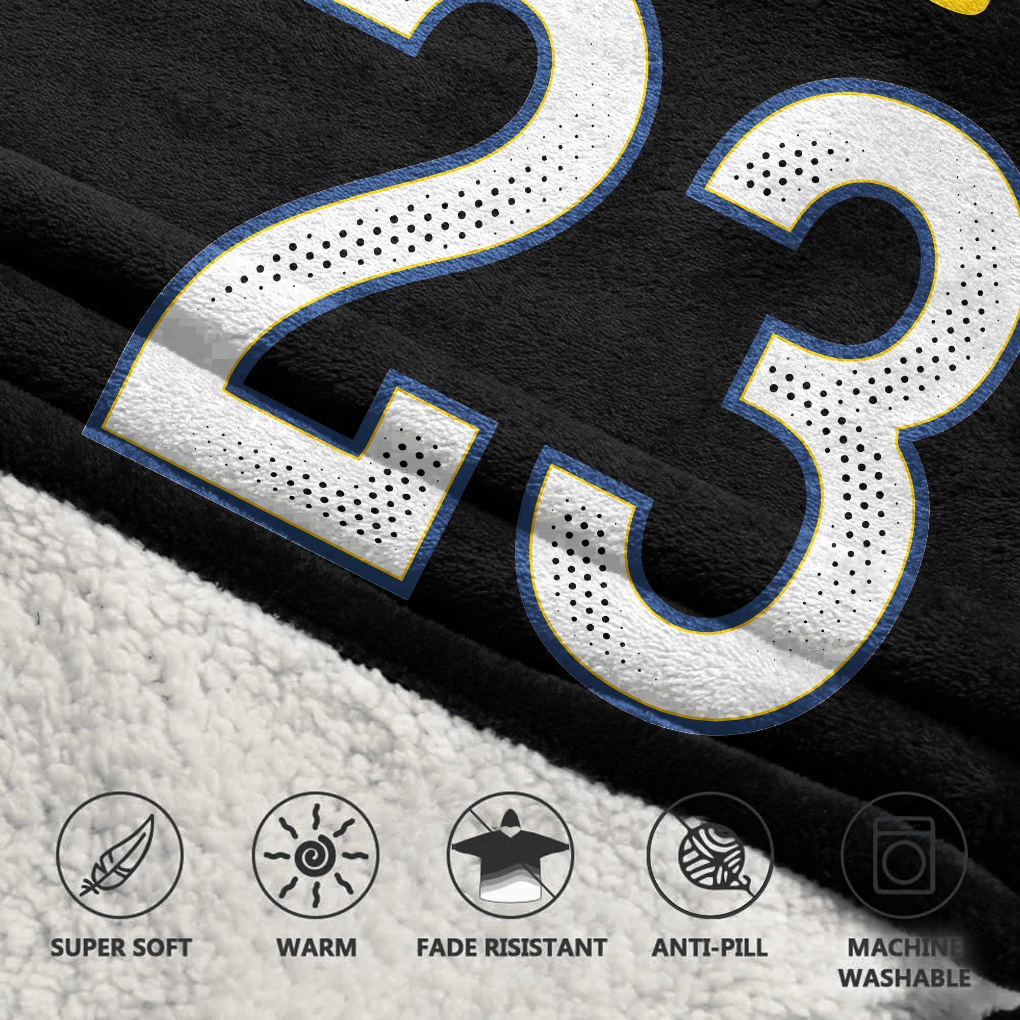 Kid K.W 23 Los Angeles R Football Unisex Blanket Hoodie