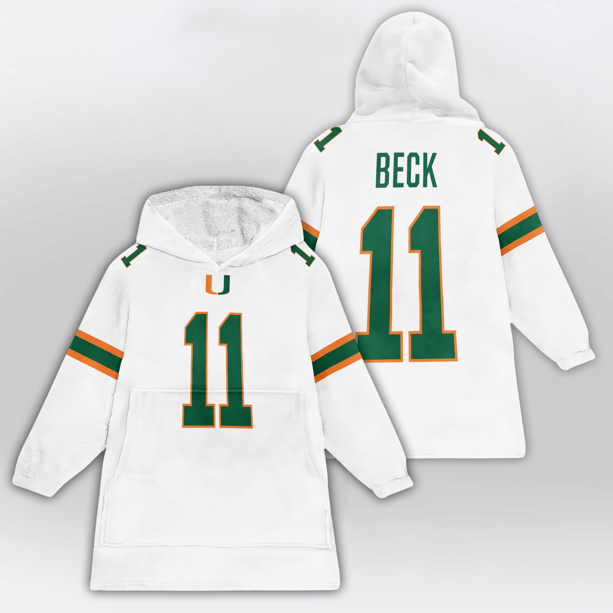 Adult C.B 11 Miami Football Unisex Blanket Hoodie