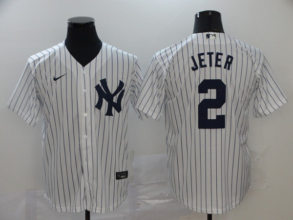 Men's New York Yankees #2 Derek Jeter White Home Stitched MLB Cool Base  Jersey