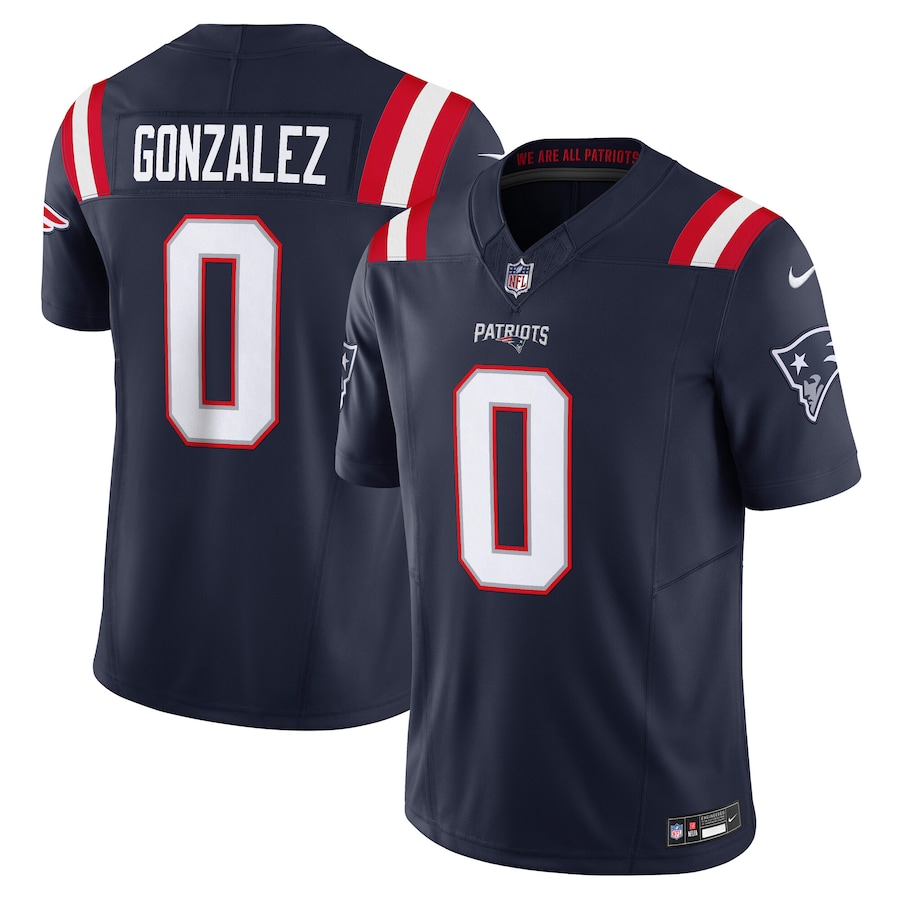 Men's New England Patriots #0 Christian Gonzalez Navy Vapor F.U.S.E. Limited Jersey