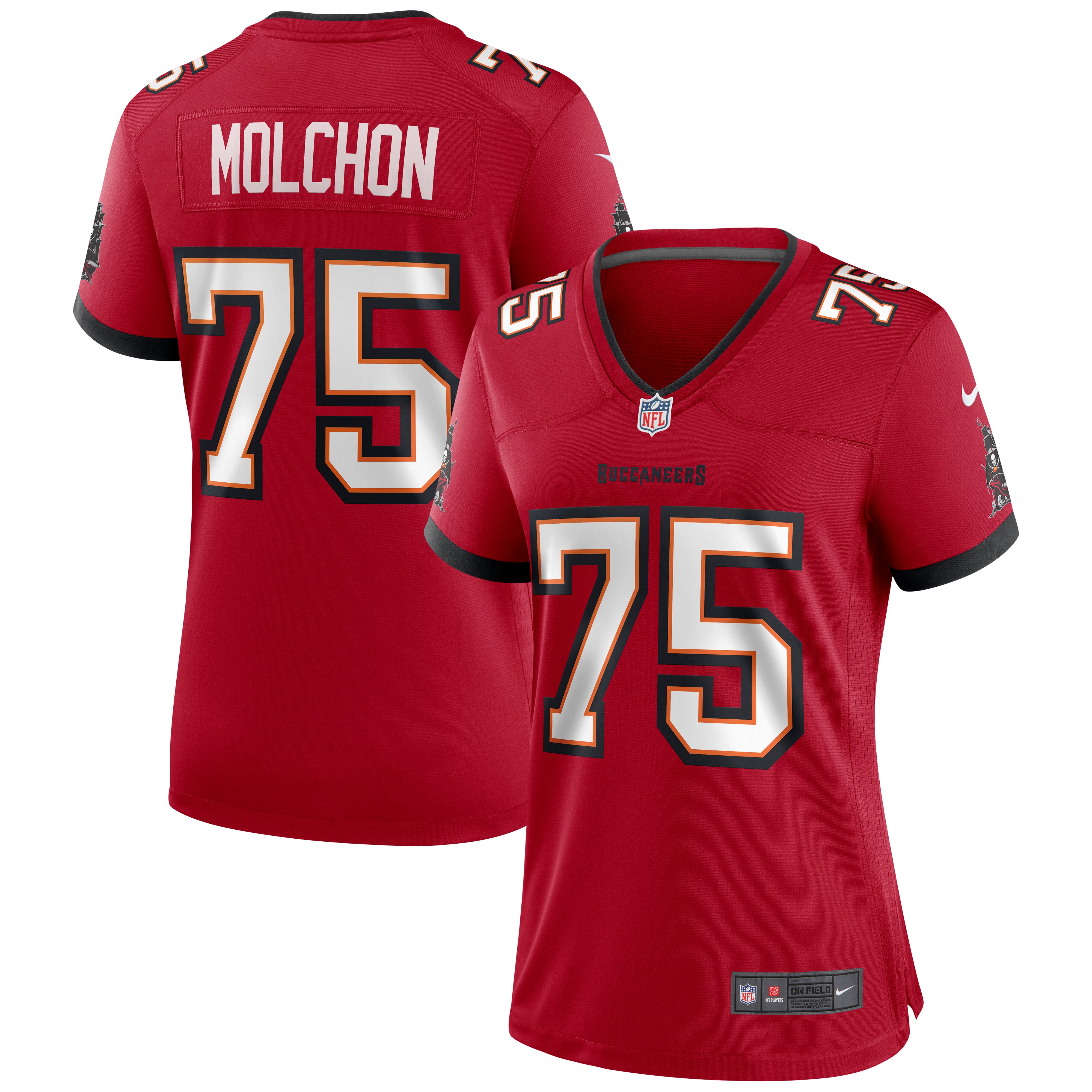 John Molchon Tampa Bay Buccaneers  Women's Game Jersey - Red