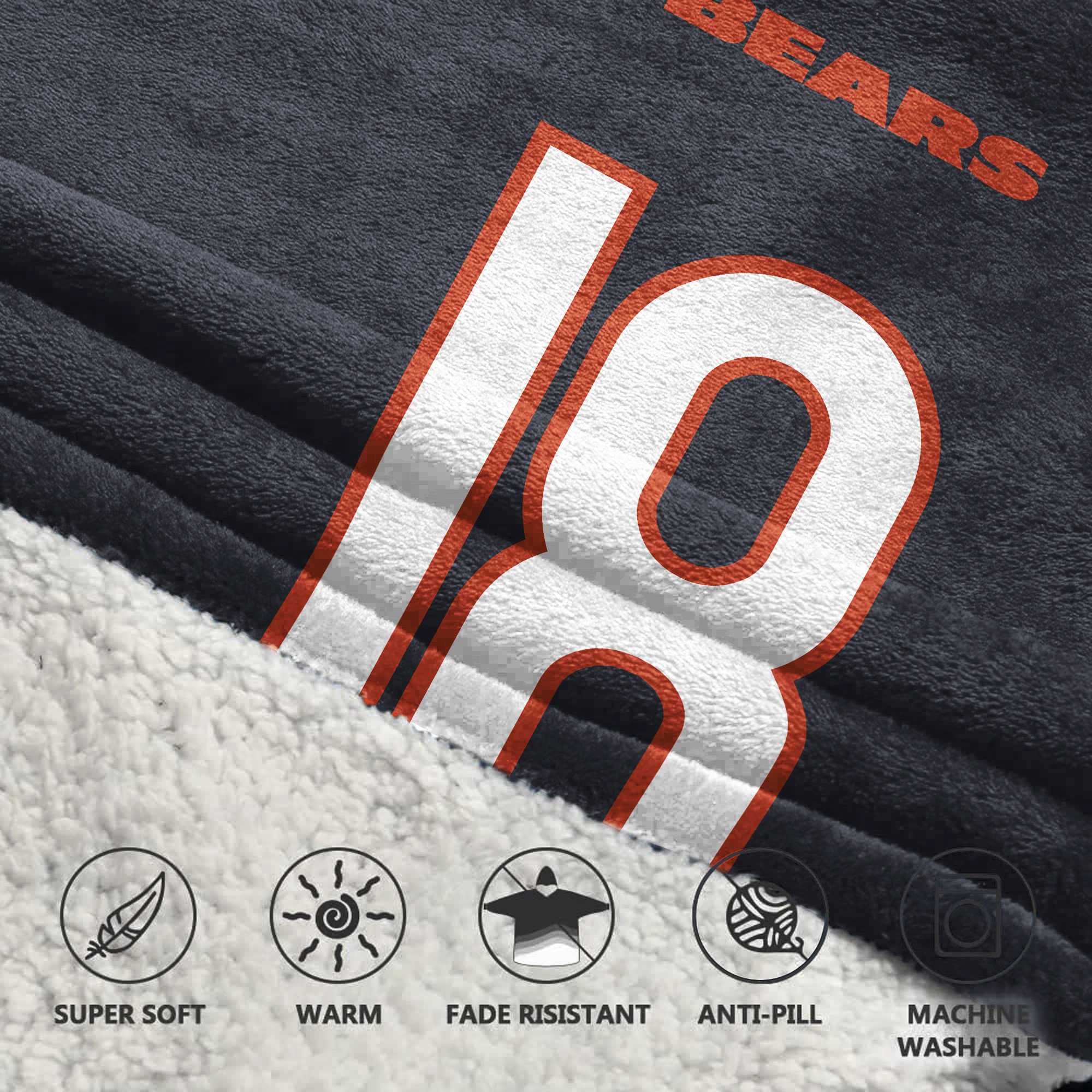 Adult Captain 18 Chicago Football Unisex Blanket Hoodie