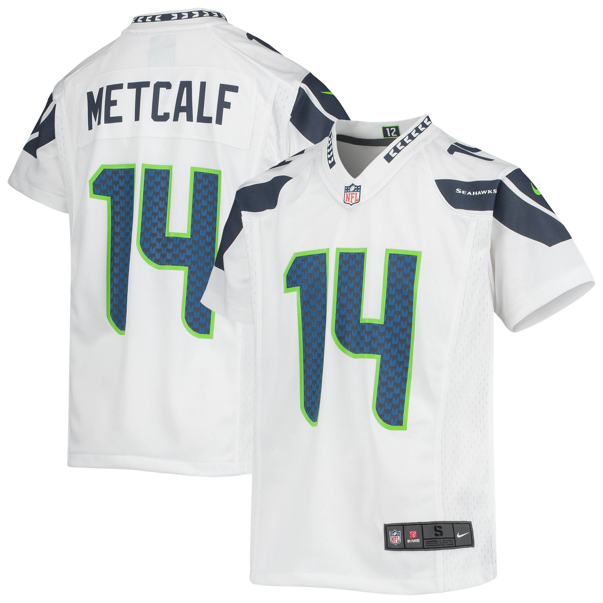 DK Metcalf Seattle Seahawks Youth Game Jersey - White