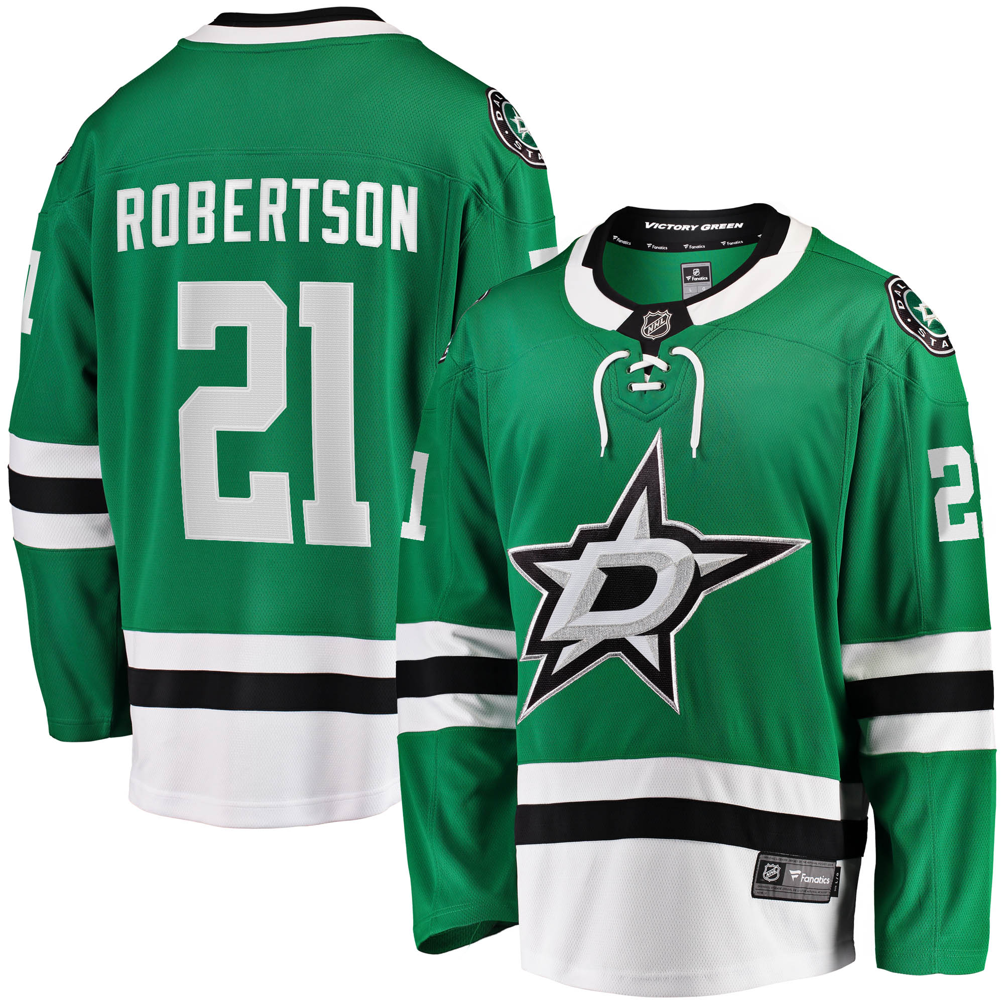 Jason Robertson Dallas Stars 2017/18 Home Breakaway Replica Jersey - Kelly Green