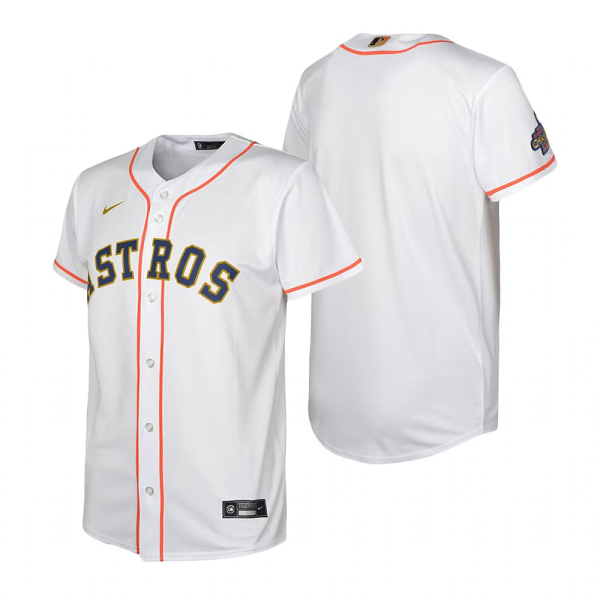 Men's Houston Astros MLB Blank White 2023 Gold Collection Flex Base  Jersey