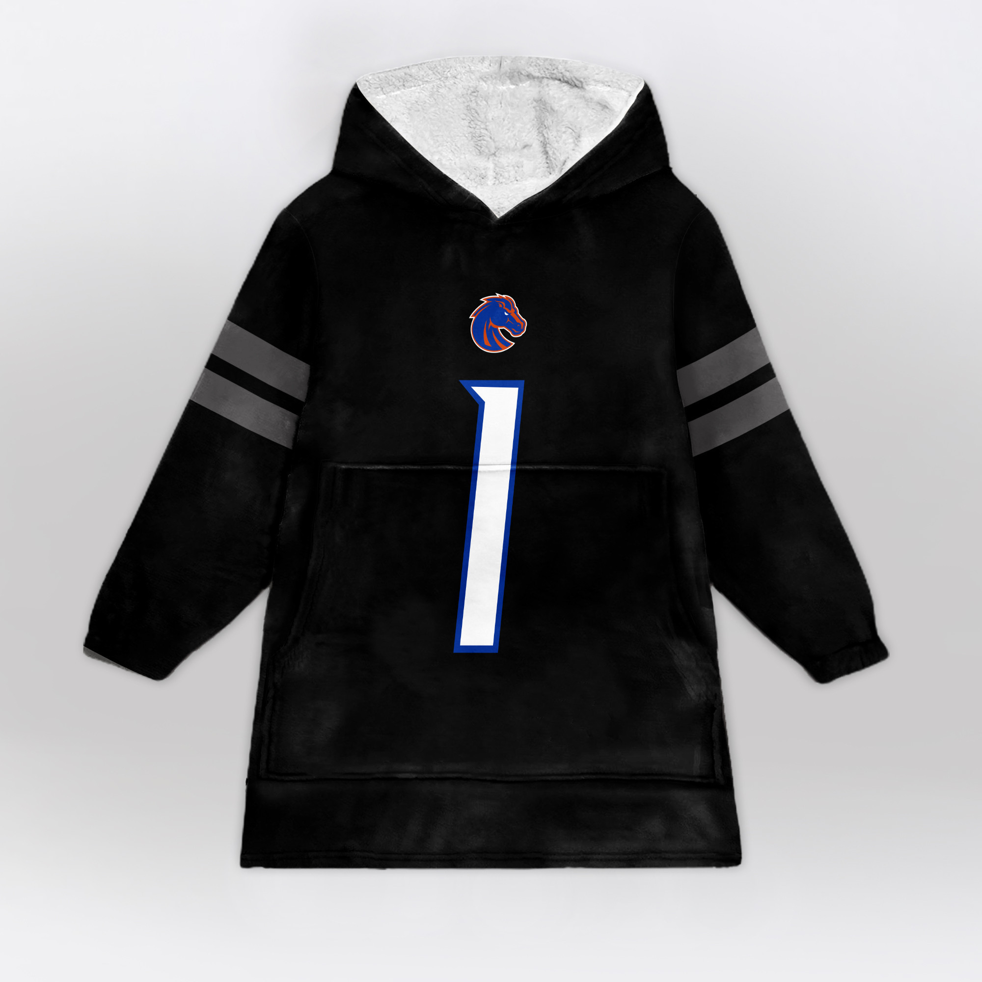 Adult #1 Boise State Football Unisex Blanket Hoodie