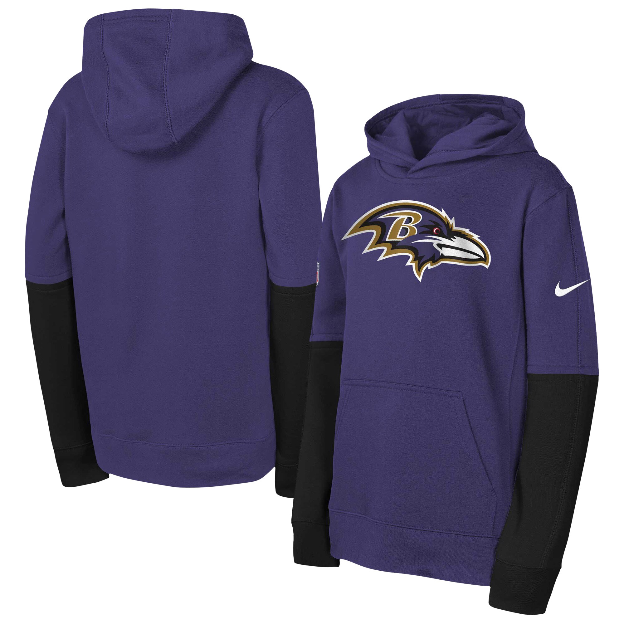 Baltimore Ravens Youth  Team Issue Club Pullover Hoodie - Purple