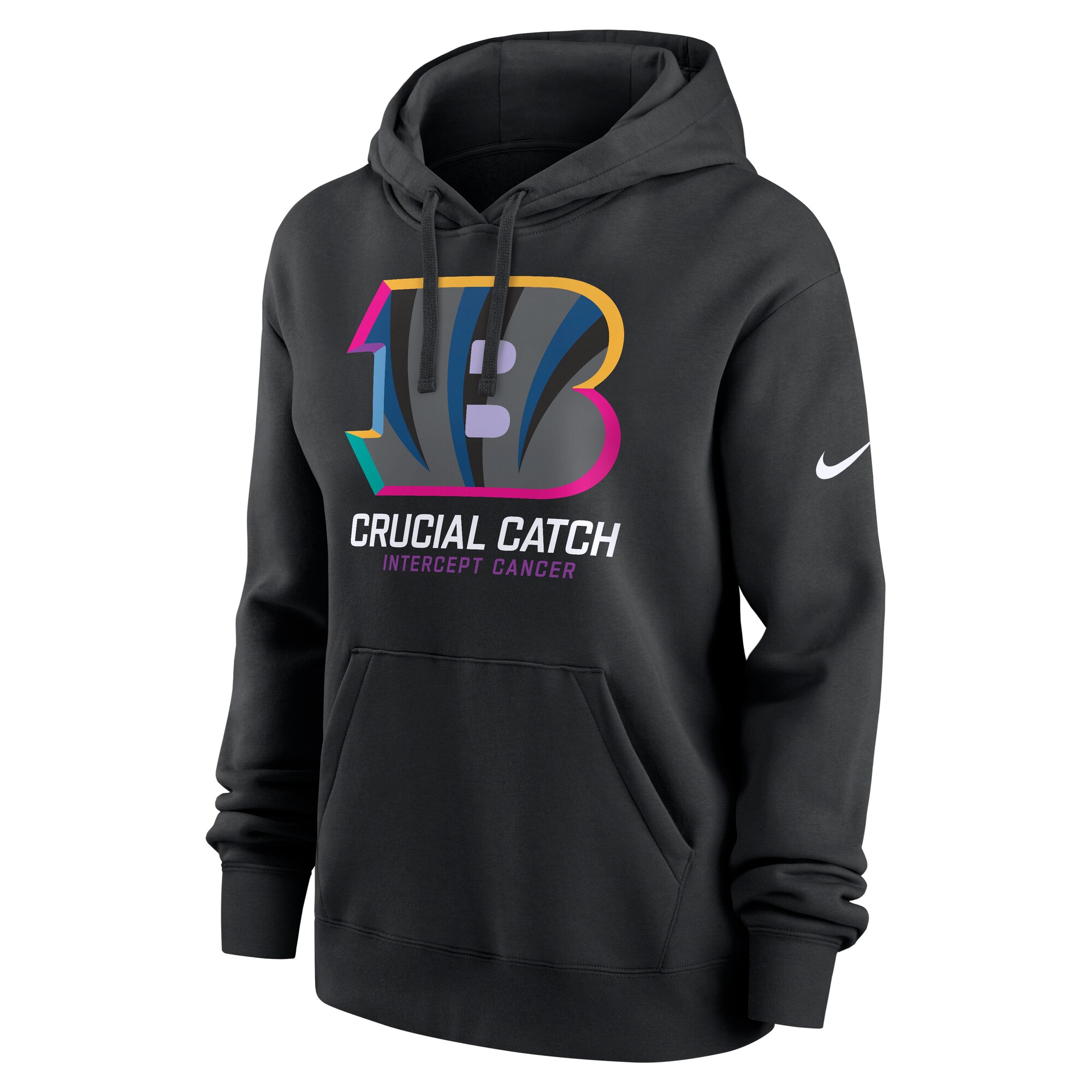 Cincinnati Bengals Women's 2024 NFL Crucial Catch Club Pullover Hoodie - Black