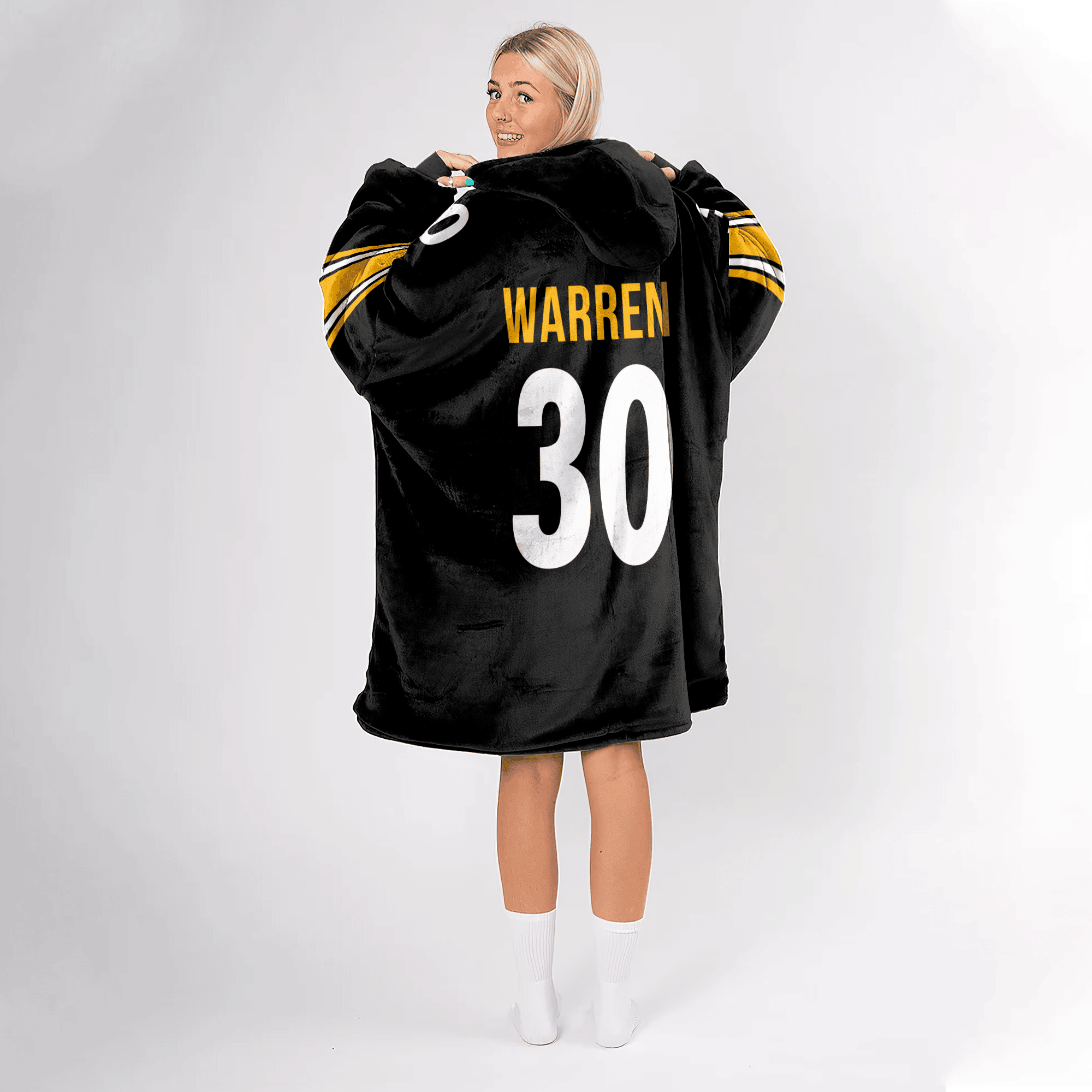 Adult 30 Pittsburgh Football Unisex Blanket Hoodie