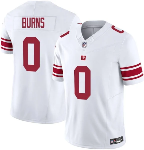 Men's New York Giants #0 Brian Burns White Limited Stitched Jersey