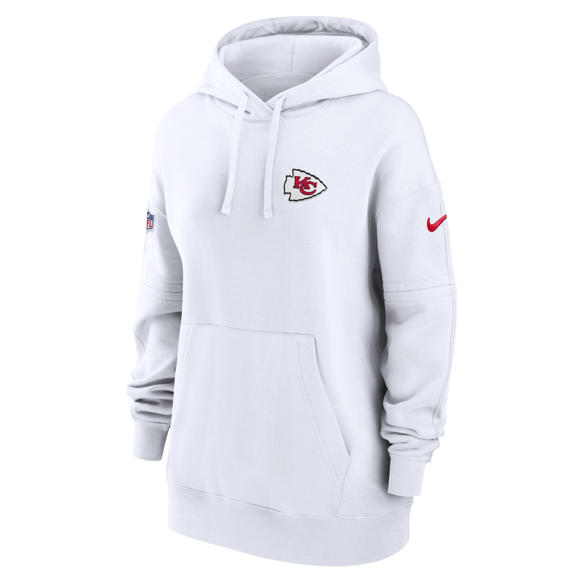 Kansas City Chiefs  Women's 2023 Sideline Club Fleece Pullover Hoodie - White