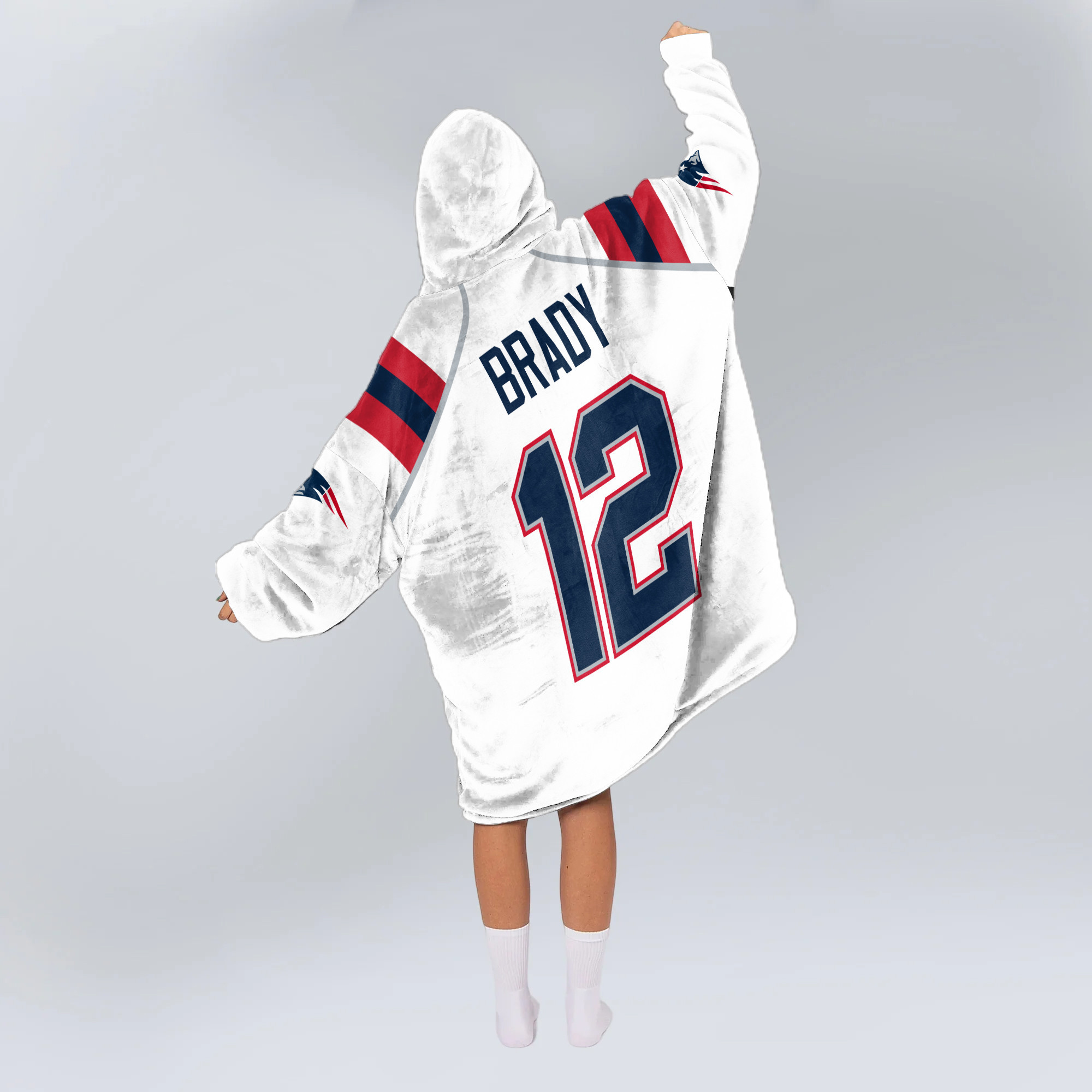 Adult TB 12 New England Football Unisex Blanket Hoodie