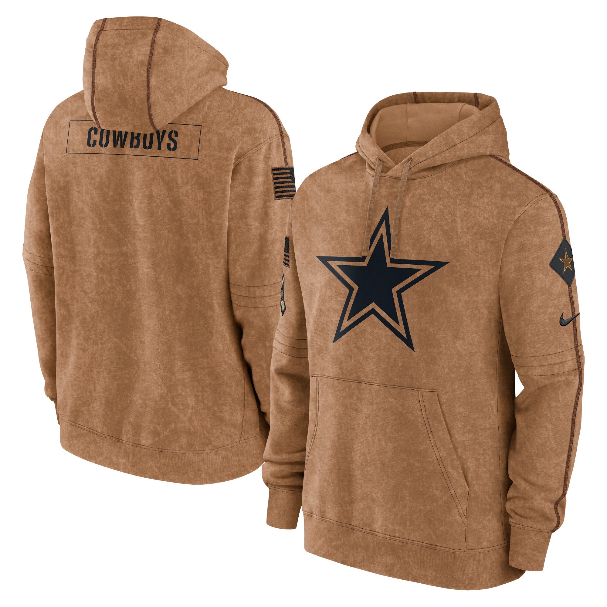 Dallas Cowboys  2023 Salute To Service Club Pullover Hoodie - Brown