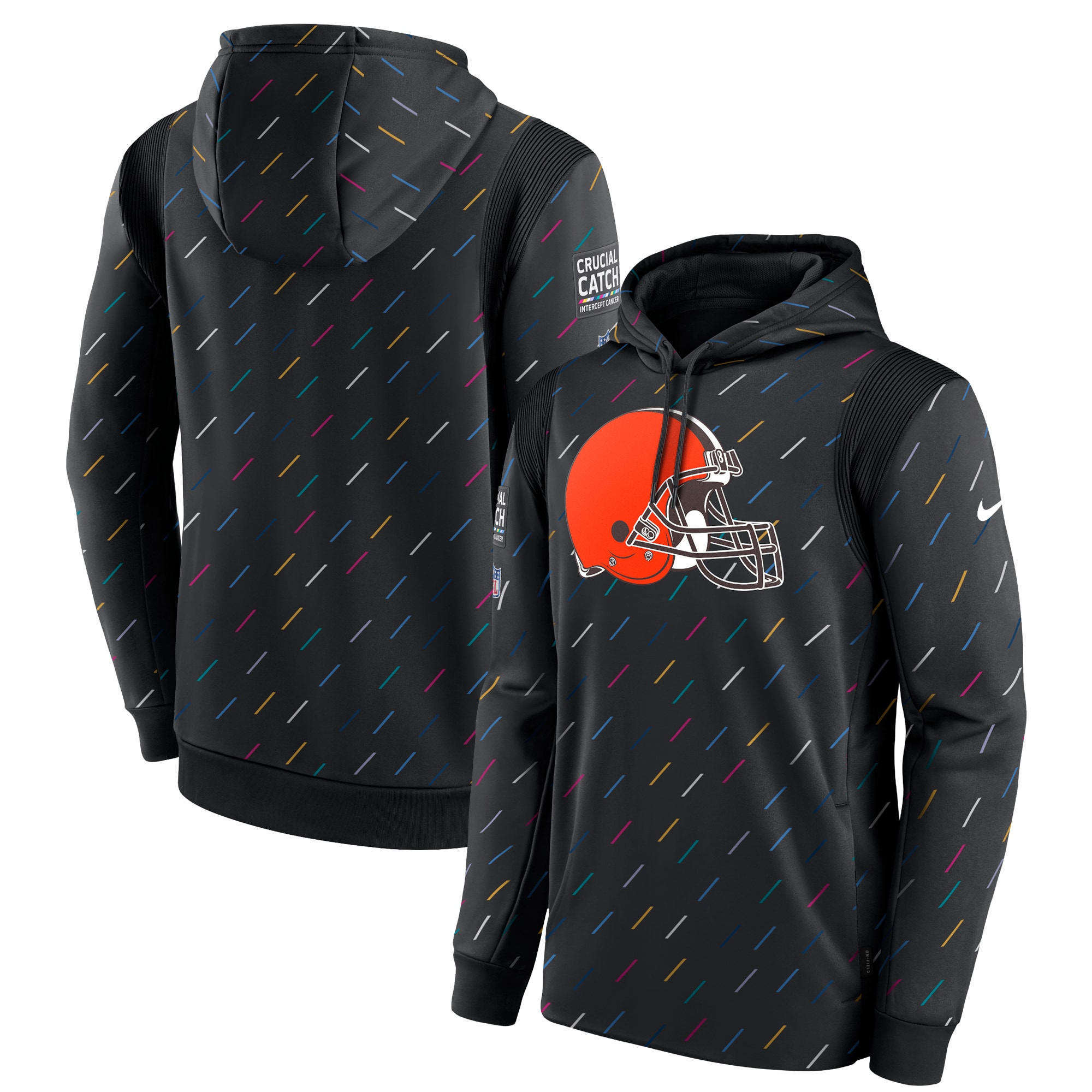 Men's Anthracite Cleveland Browns 2021 NFL Crucial Catch - Therma Pullover Hoodie