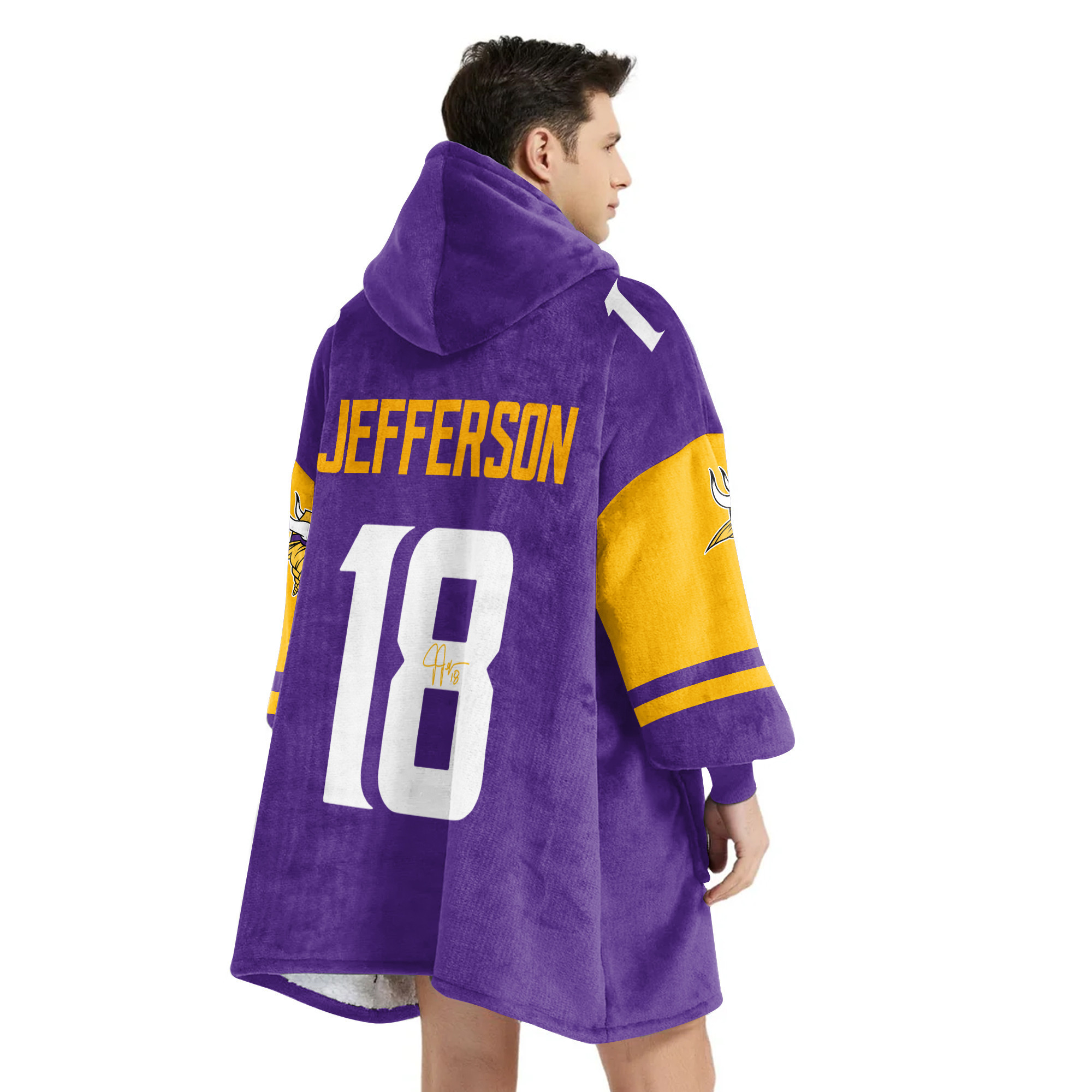 Adult JJ 18 Minnesota Football Unisex Blanket Hoodie