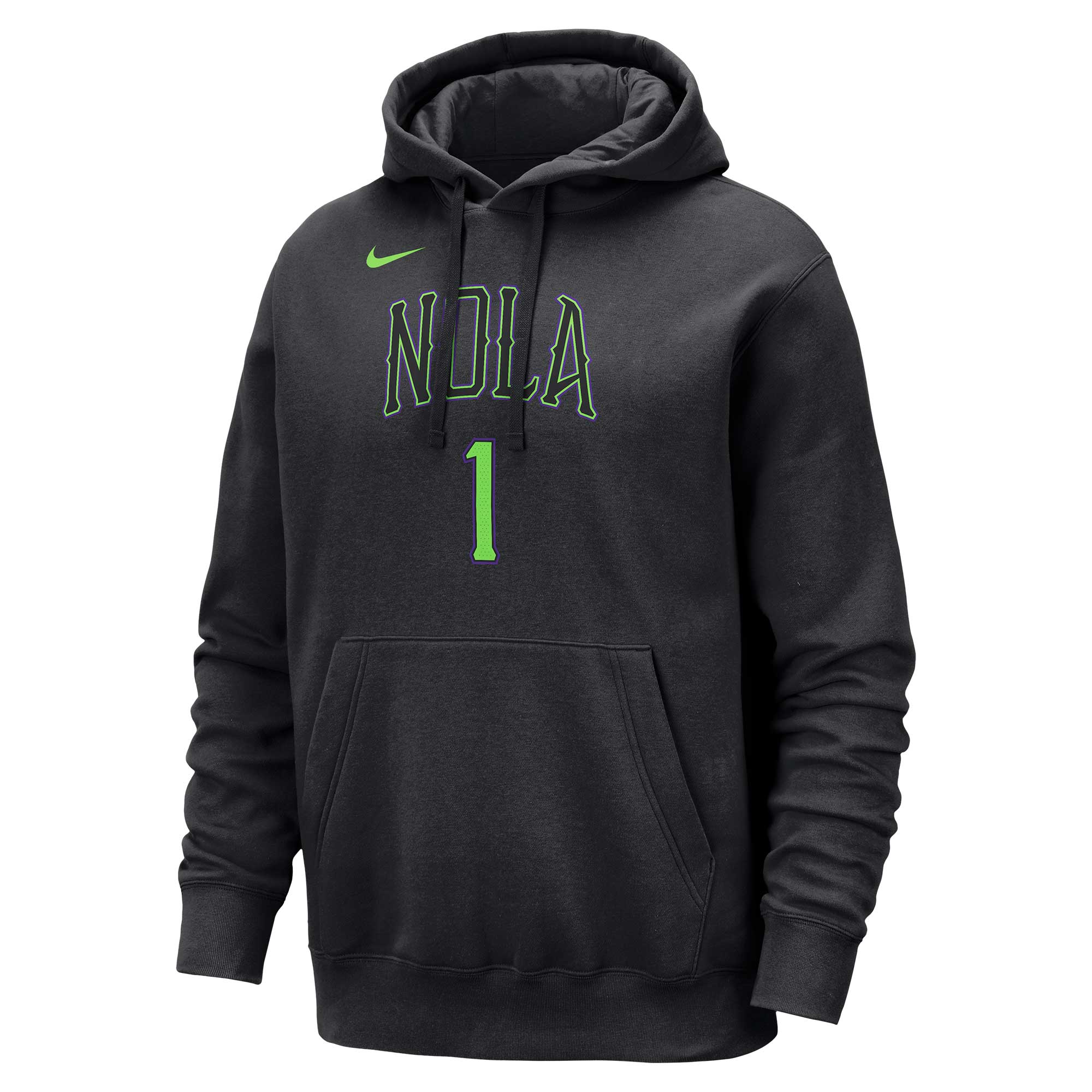 Men's New Orleans Pelicans Zion Williamson  Black 2023/24 City Edition Name & Number Pullover Hoodie