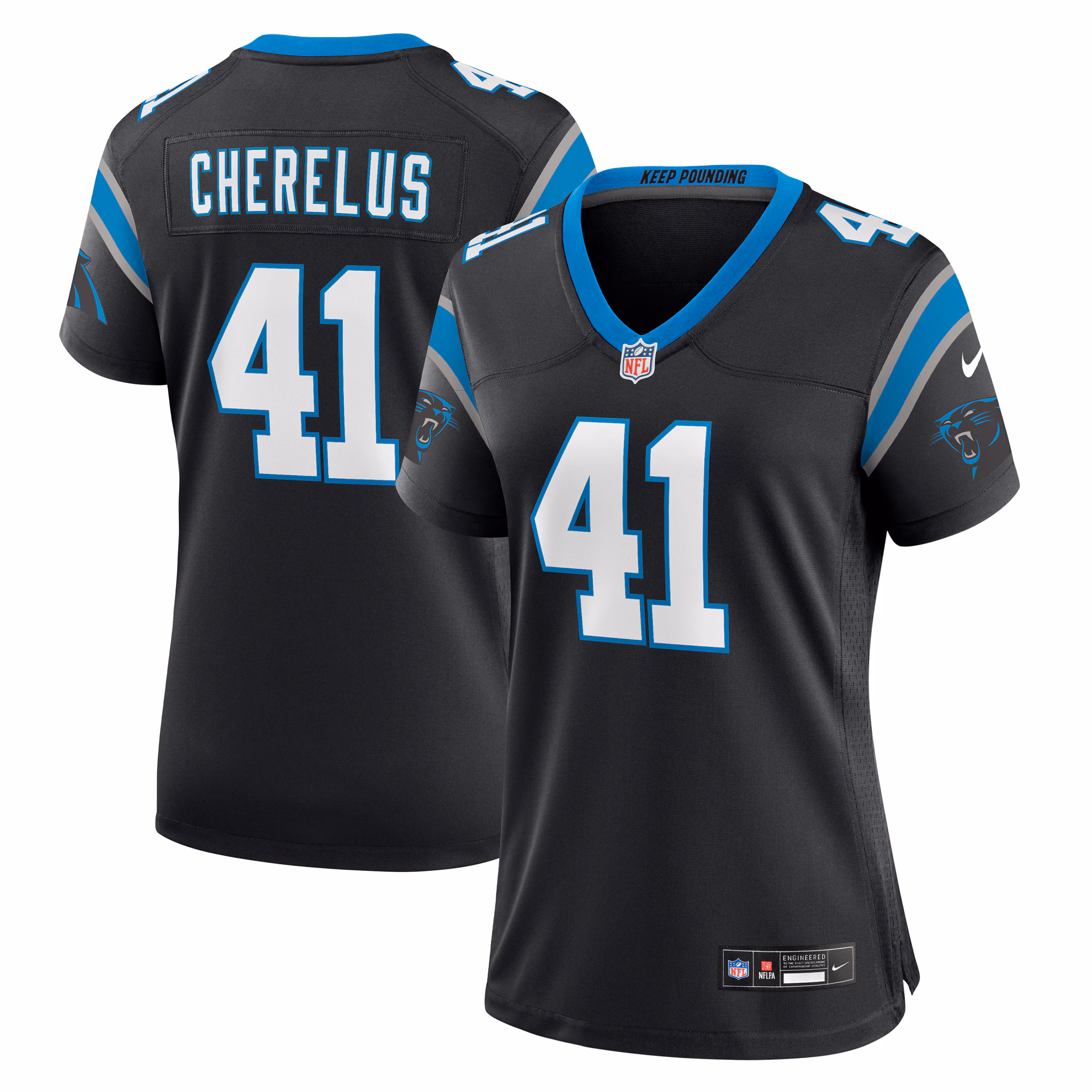 Claudin Cherelus Carolina Panthers Women's Team Game Jersey -  Black
