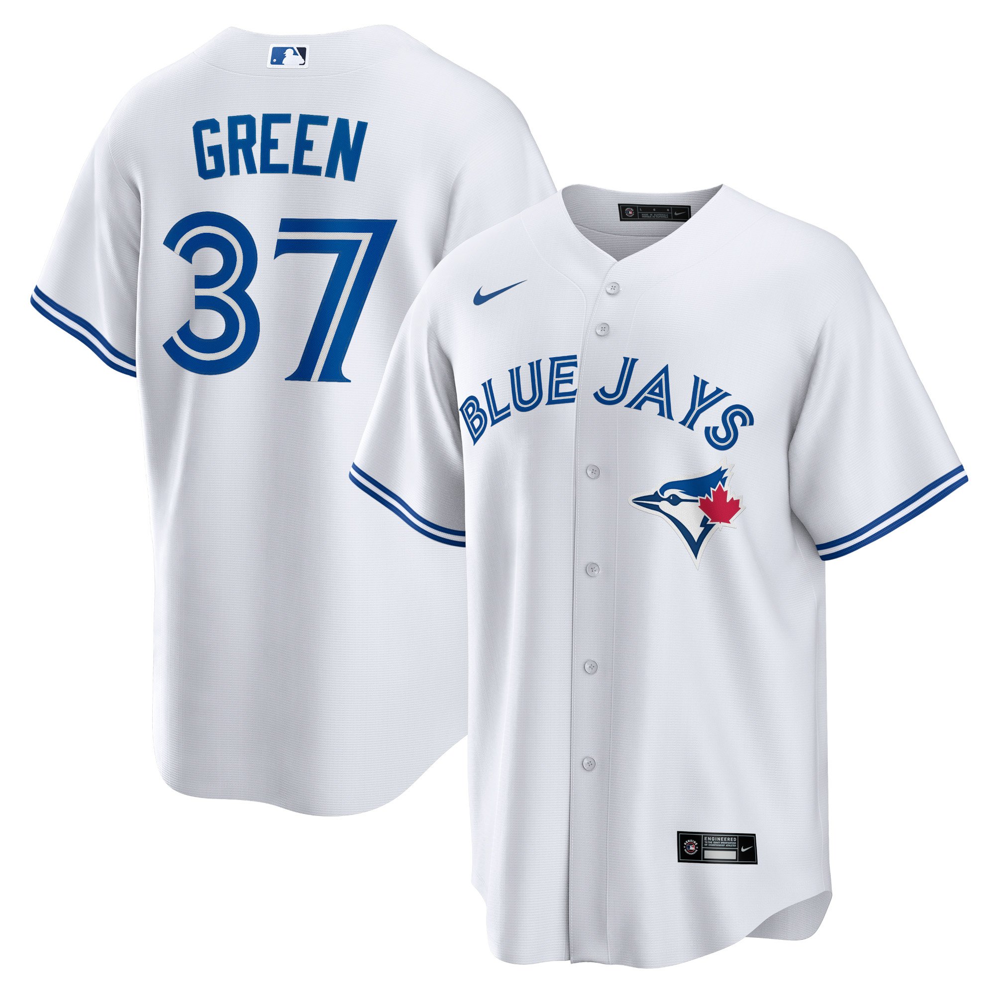 Men's Toronto Blue Jays Chad Green  White Home Replica Player Jersey
