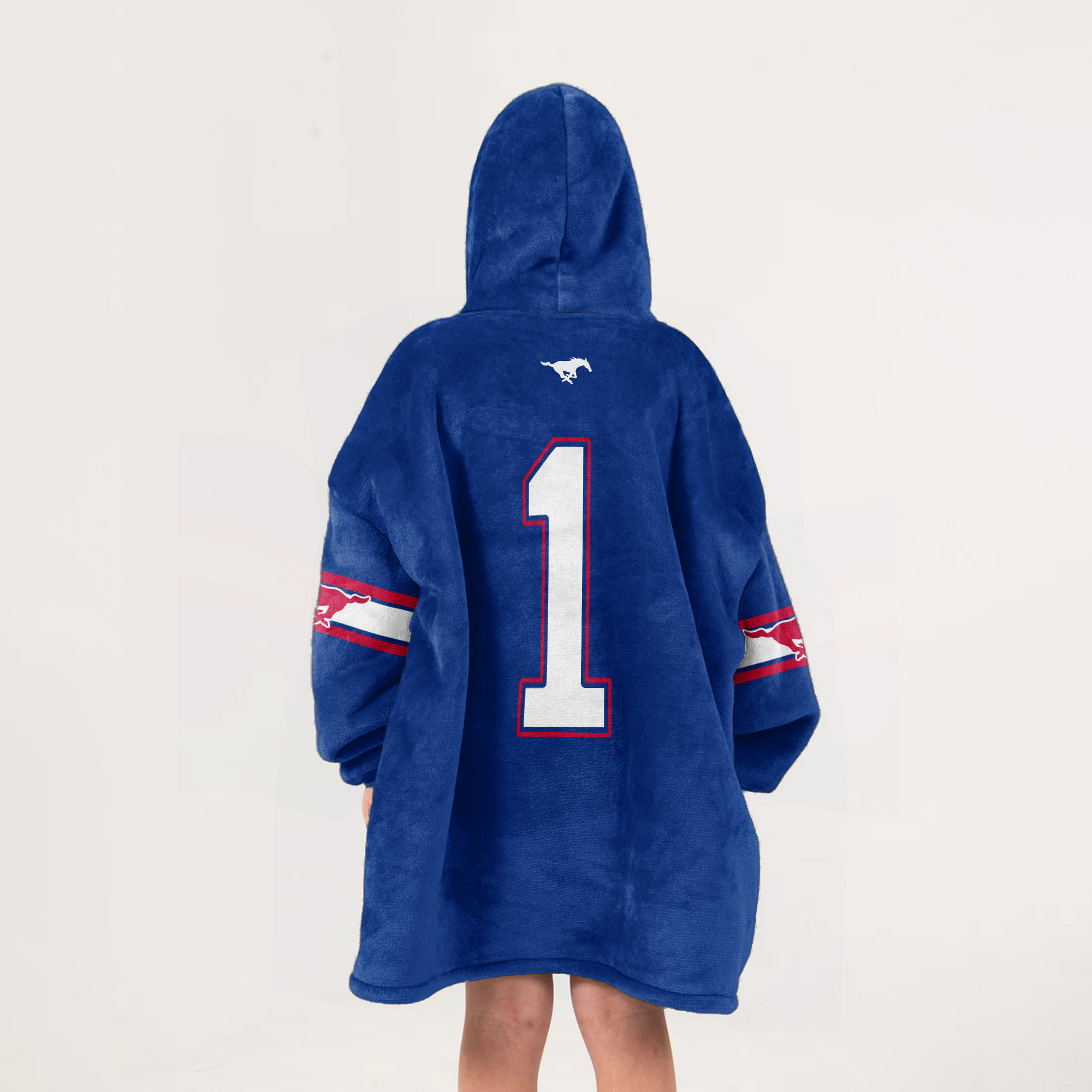 Adult #1 SMU Football Unisex Blanket Hoodie