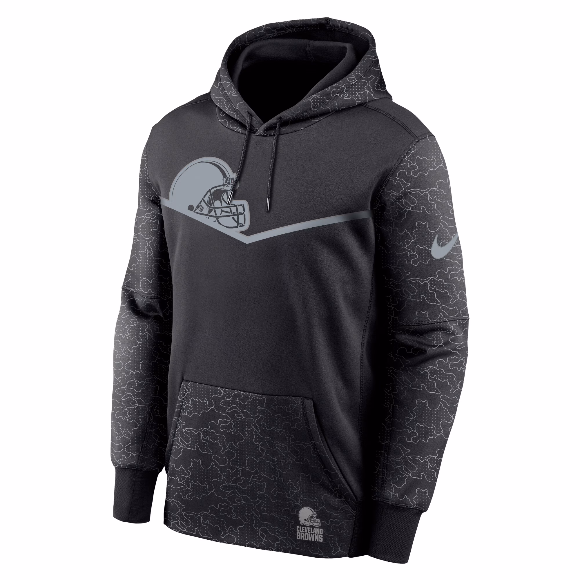 Cleveland Browns RFLCTV Chevron Pullover Hoodie - Black