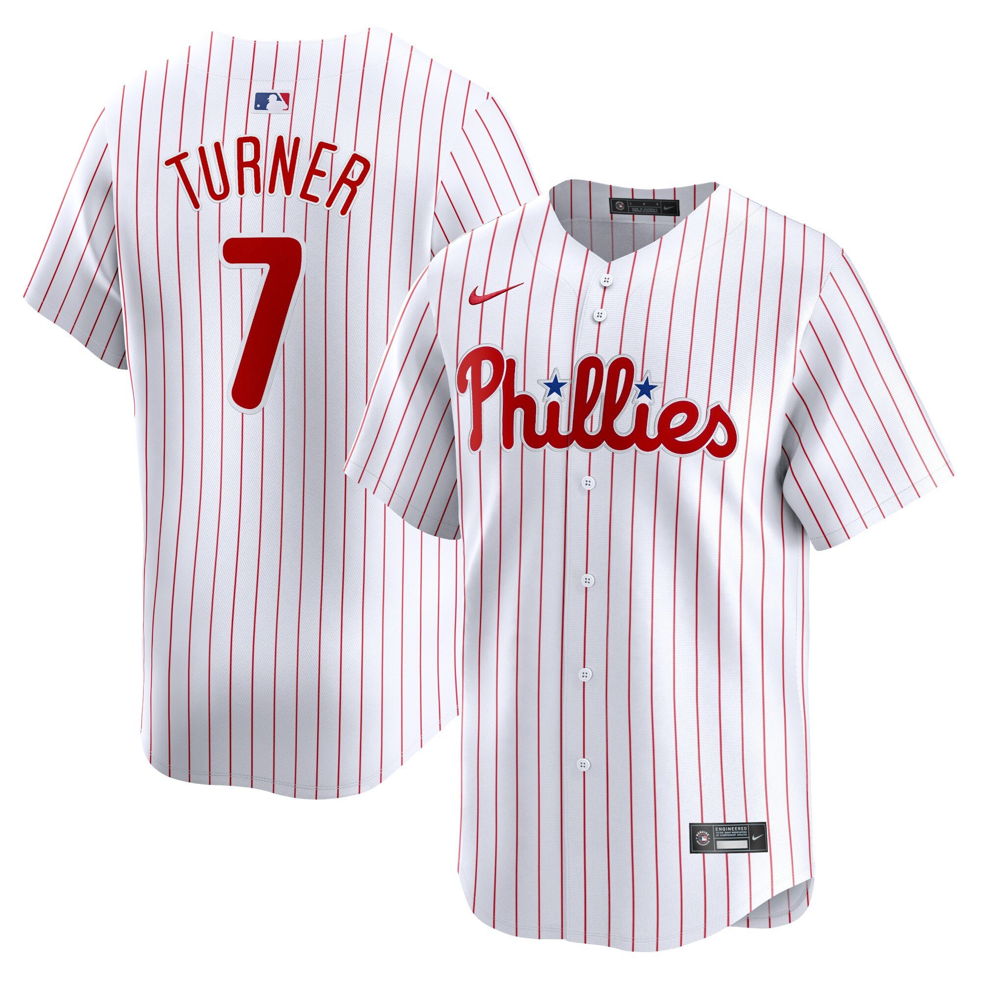 Men's Philadelphia Phillies #7 Trea Turner  White Home Limited Player Jersey