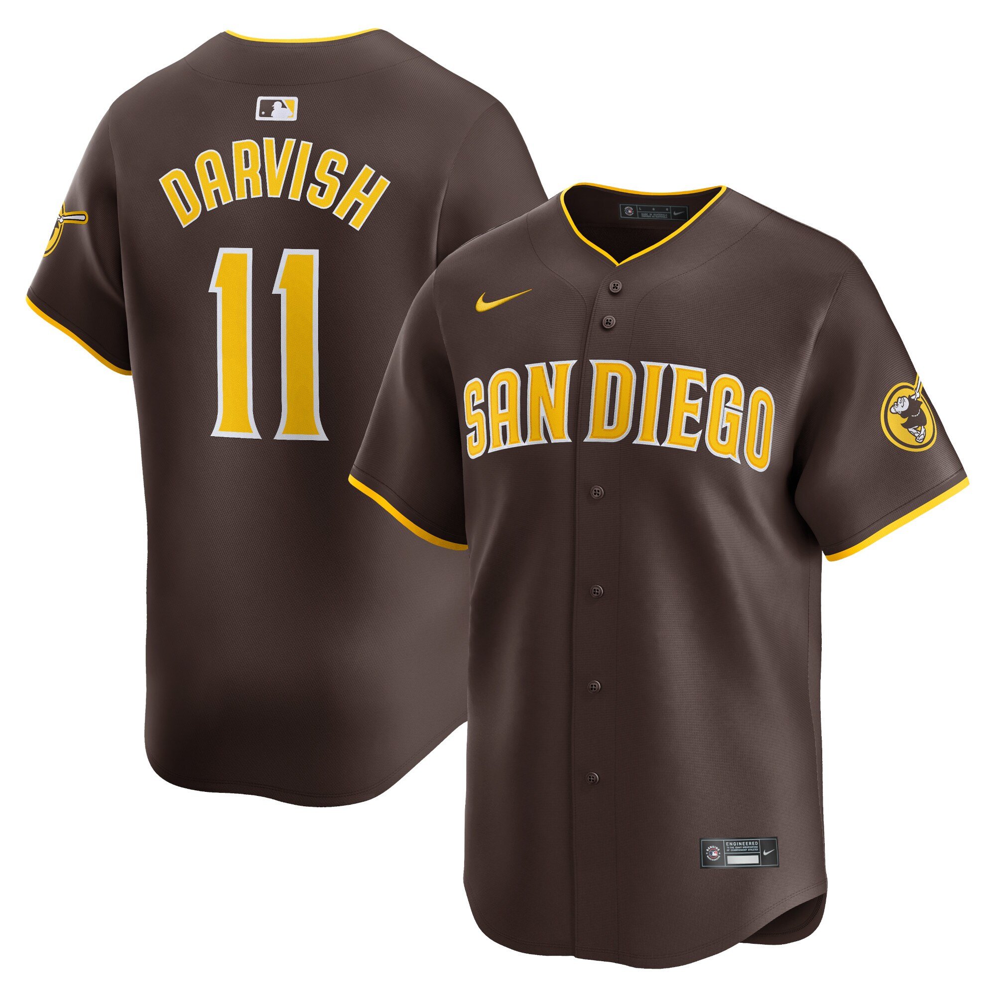 Men's San Diego Padres #11 Yu Darvish  Red Away Limited Player Jersey